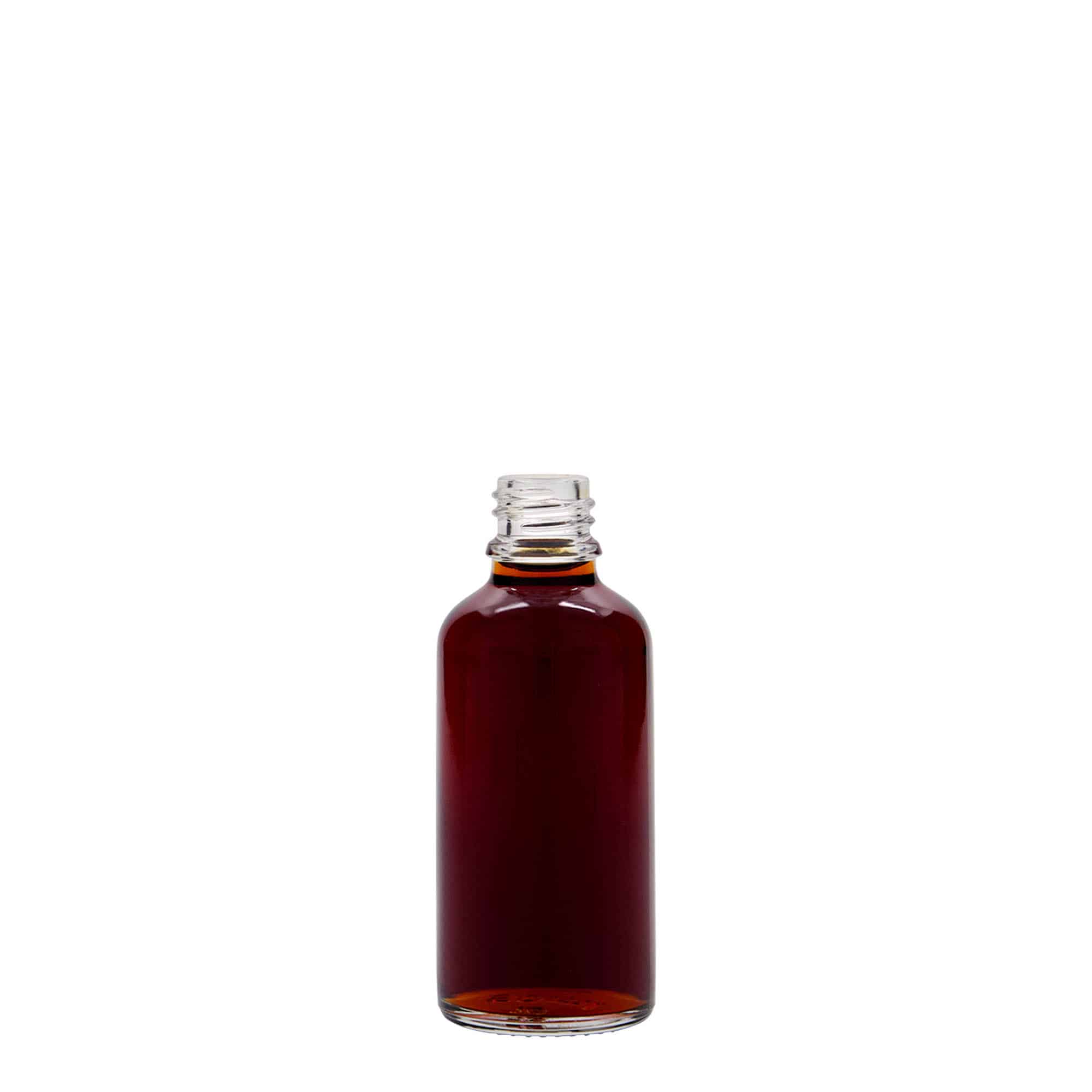 Medicinska flaša 50 ml, staklo, otvor: DIN 18