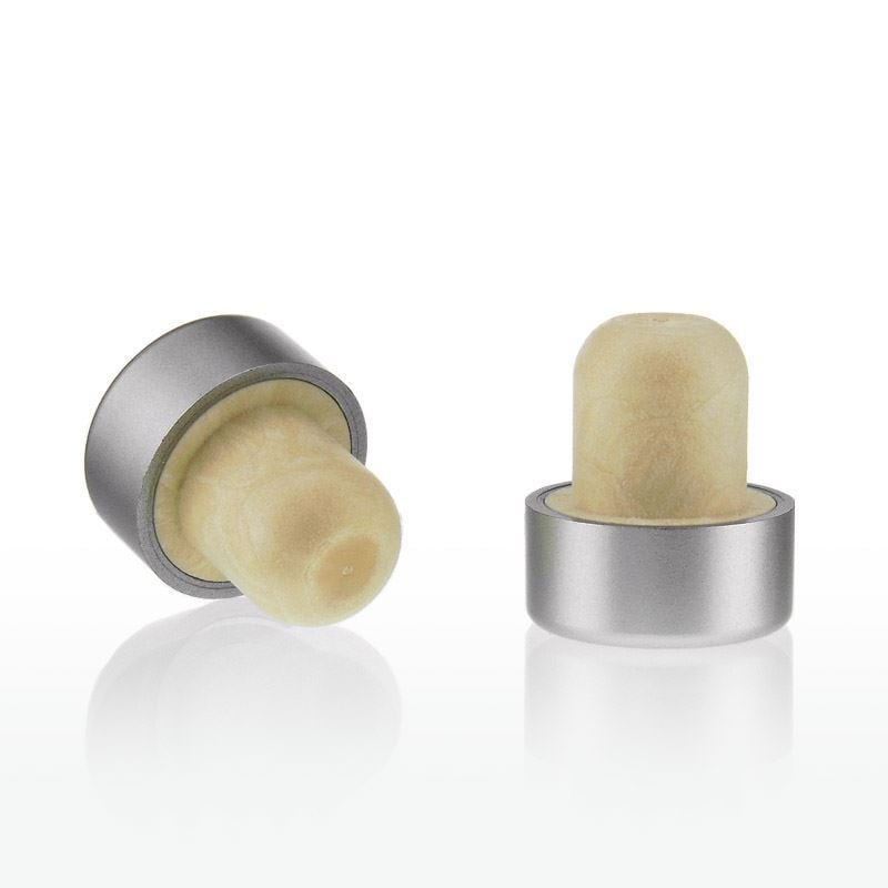 Čep s hvataljkom 19 mm, plastika, srebrni, za otvor: čep