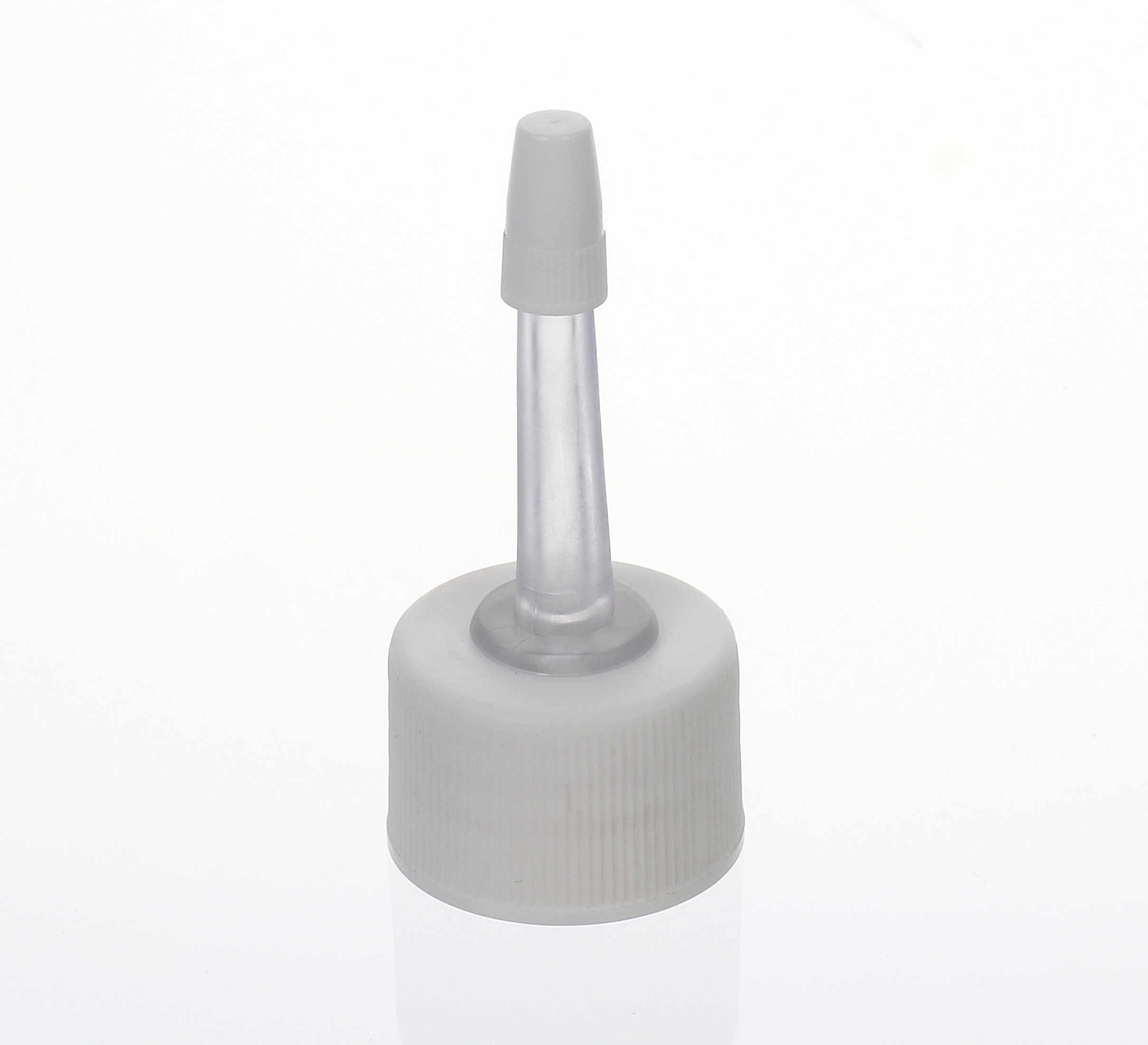 Zatvarač sa navojem sa aplikatorom, PP plastika, bijele boje, za grlo: 24/410 Zatvarač sa navojem sa aplikatorom, PP plastika, bijele boje, za grlo: 24/410
