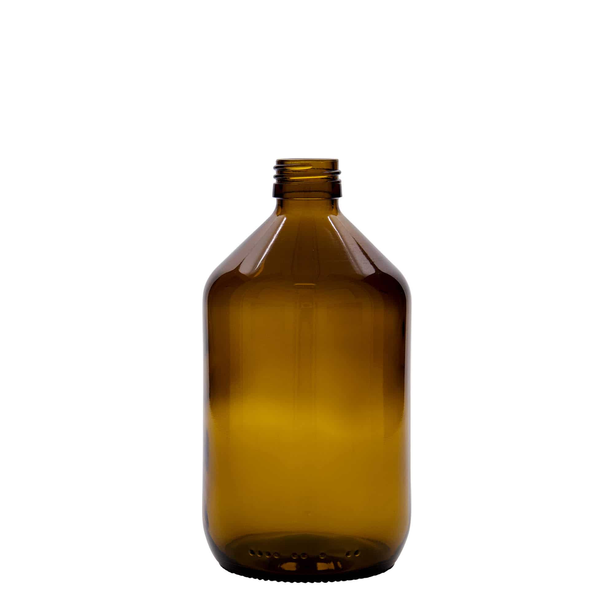 Medicinska flaša 500 ml, smeđa, staklo, otvor: PP 28 Medicinska flaša 500 ml, smeđa, staklo, otvor: PP 28