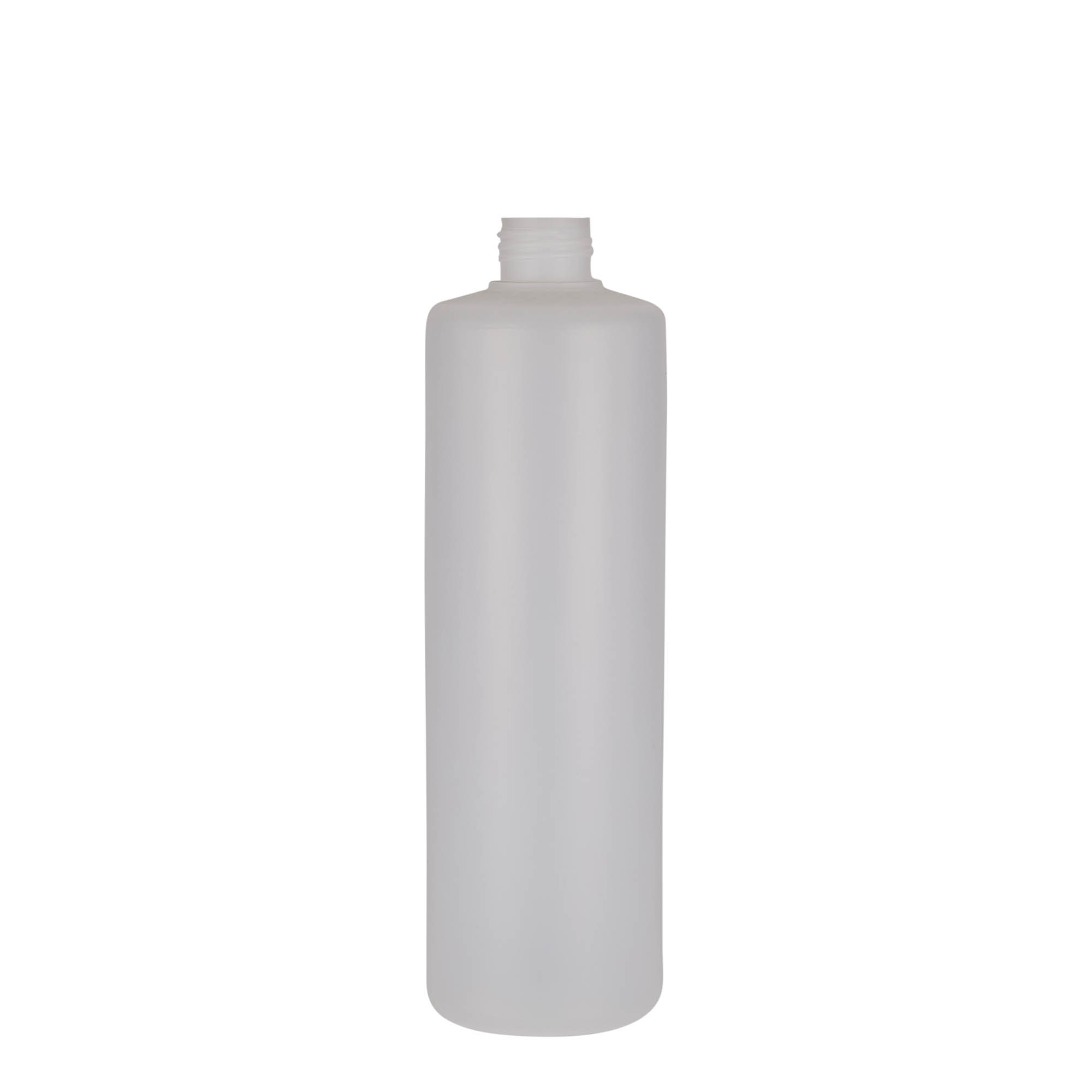Okrugla flaša 500 ml, PE plastika, prirodna, otvor: Navojni zatvarač Okrugla flaša 500 ml, PE plastika, prirodna, otvor: Navojni zatvarač