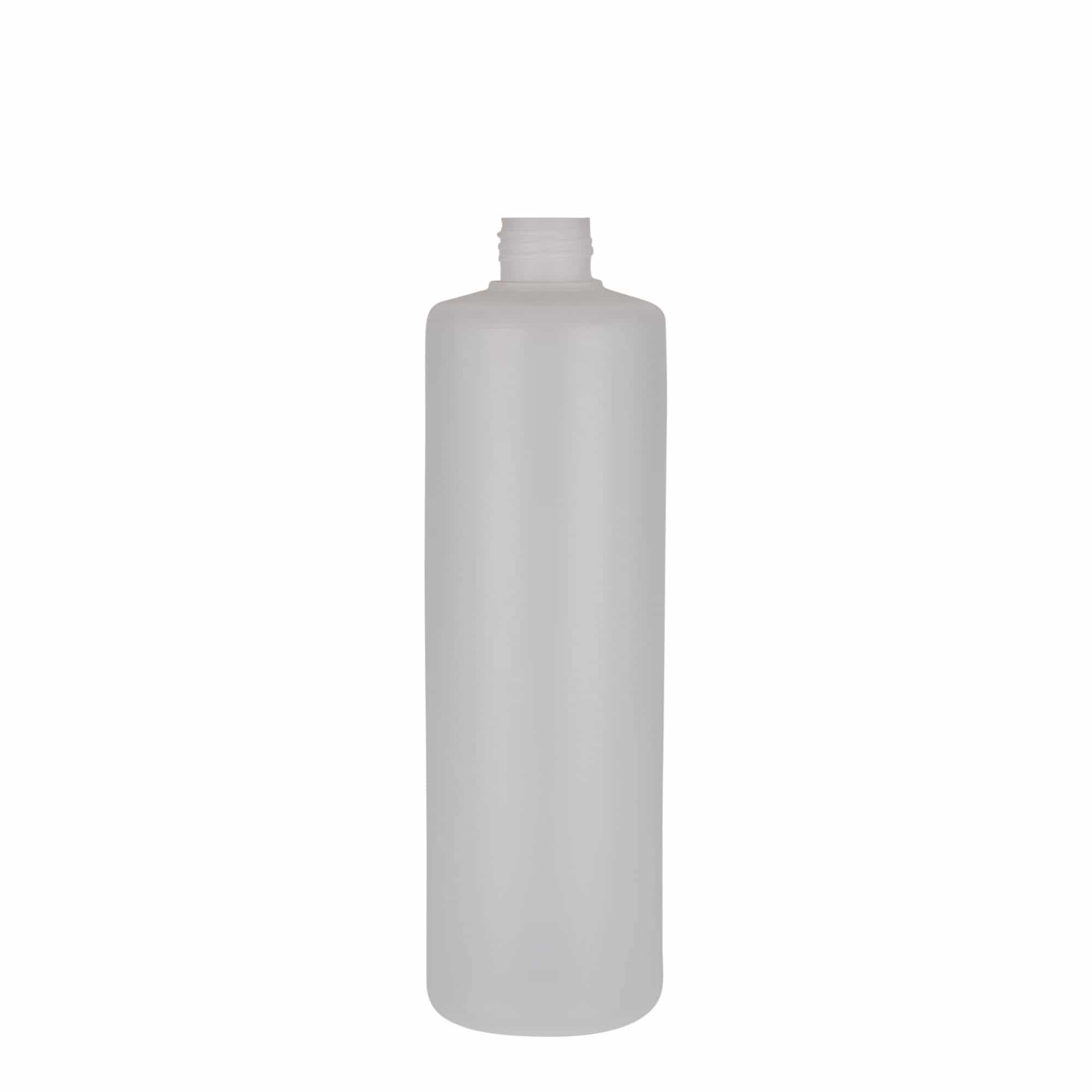 Okrugla flaša 500 ml, PE plastika, prirodna, otvor: Navojni zatvarač