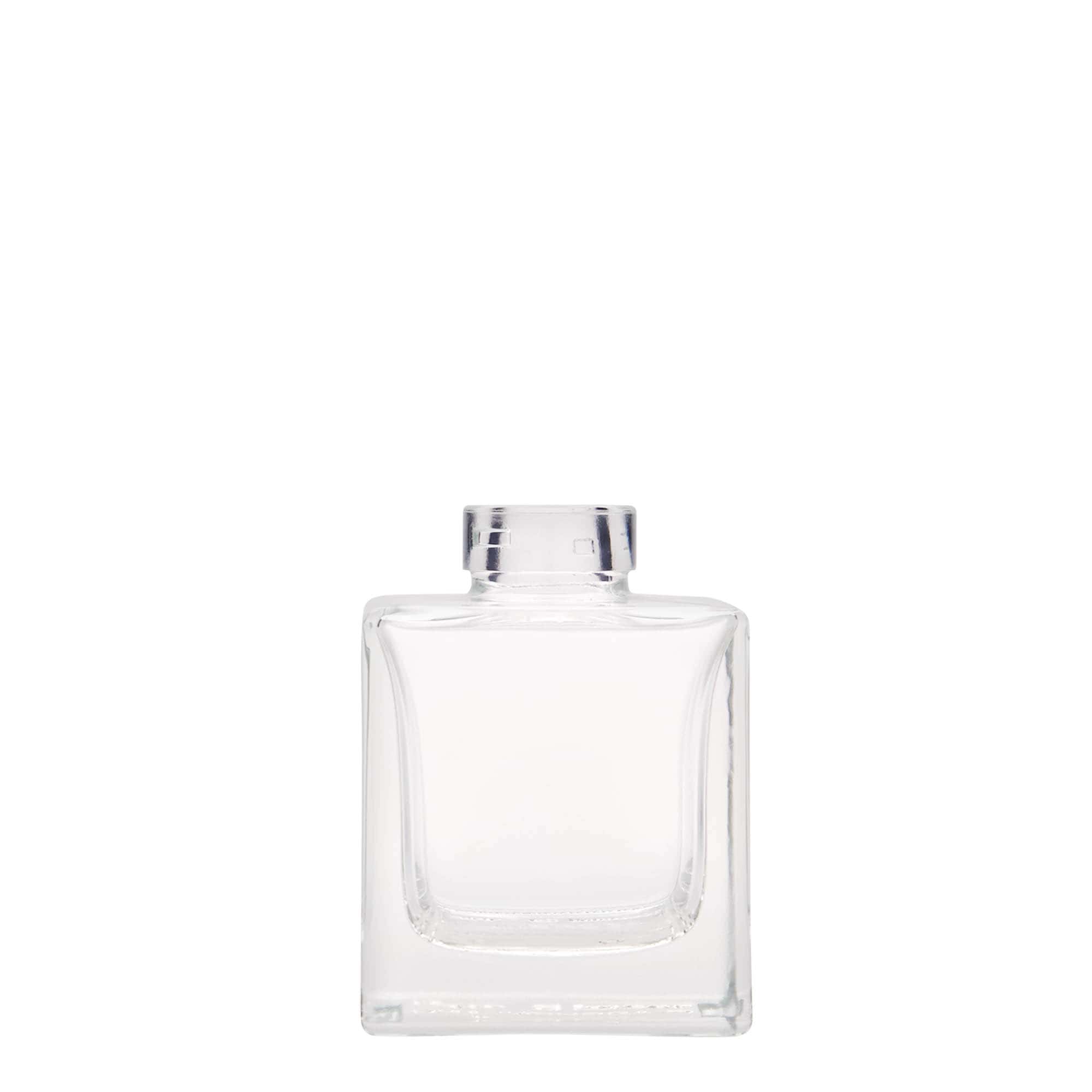 100 ml staklena boca 'Cube', kvadratna, grlo: plut