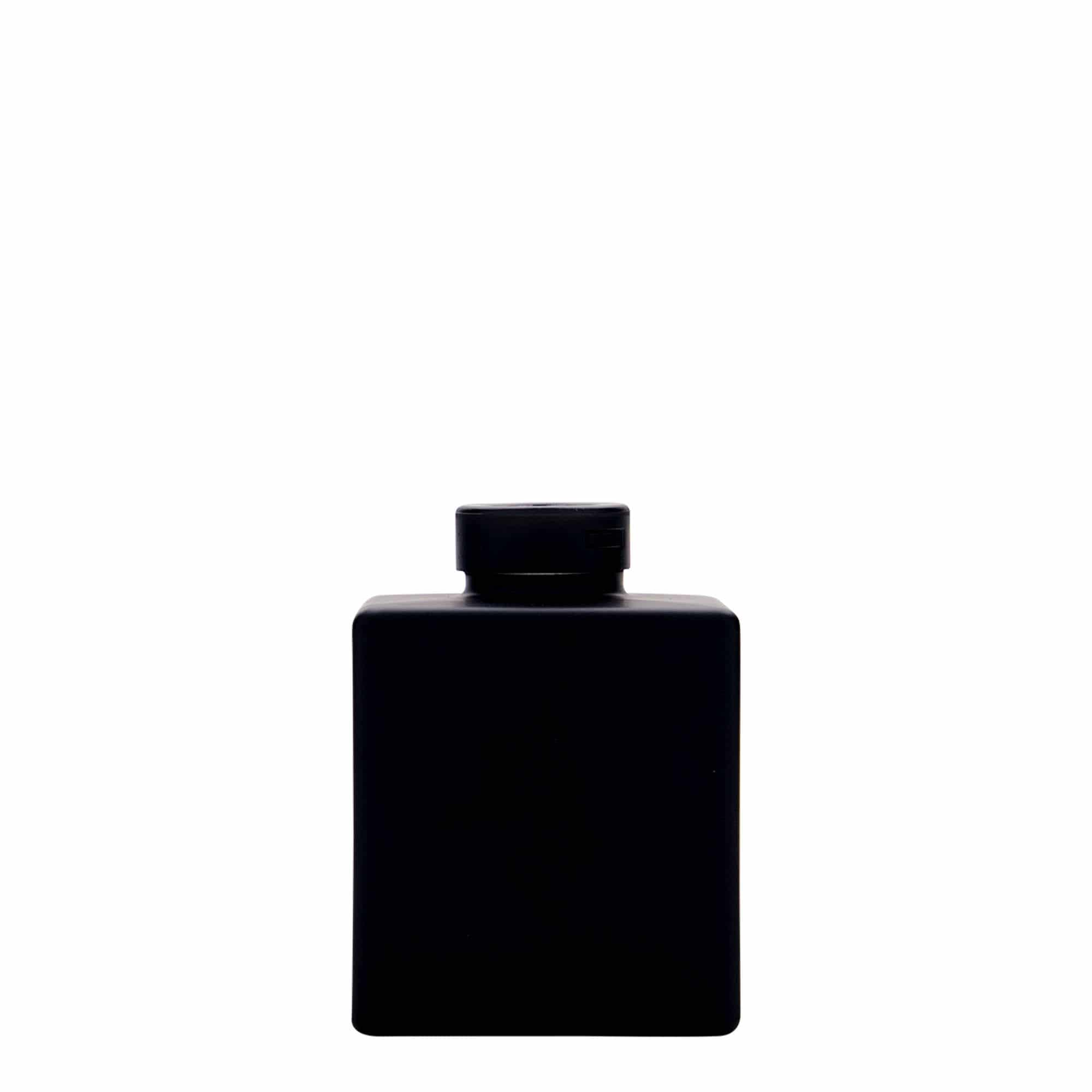 Staklena flaša 100 ml 'Cube', kvadratna, crna, otvor: Pluto Staklena flaša 100 ml 'Cube', kvadratna, crna, otvor: Pluto
