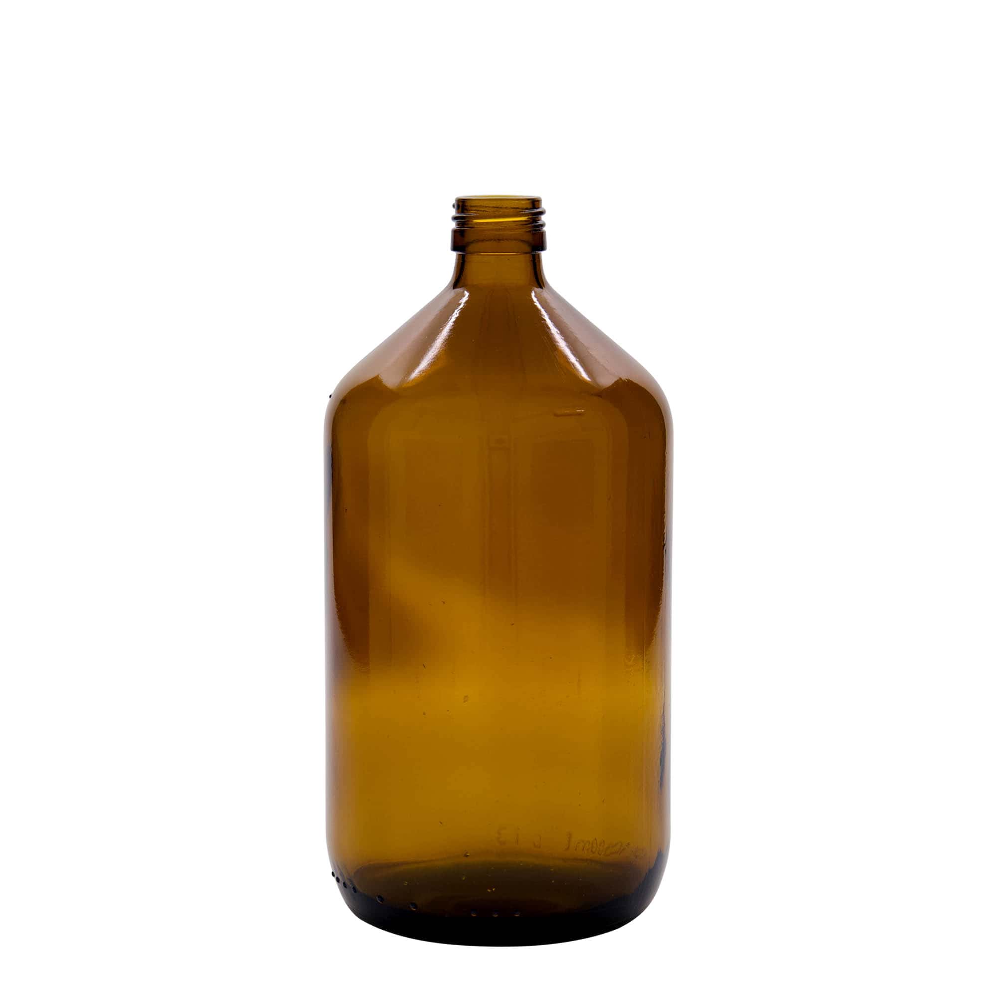 1.000 ml medicinska boca, smeđa, staklo, grlo: PP 28