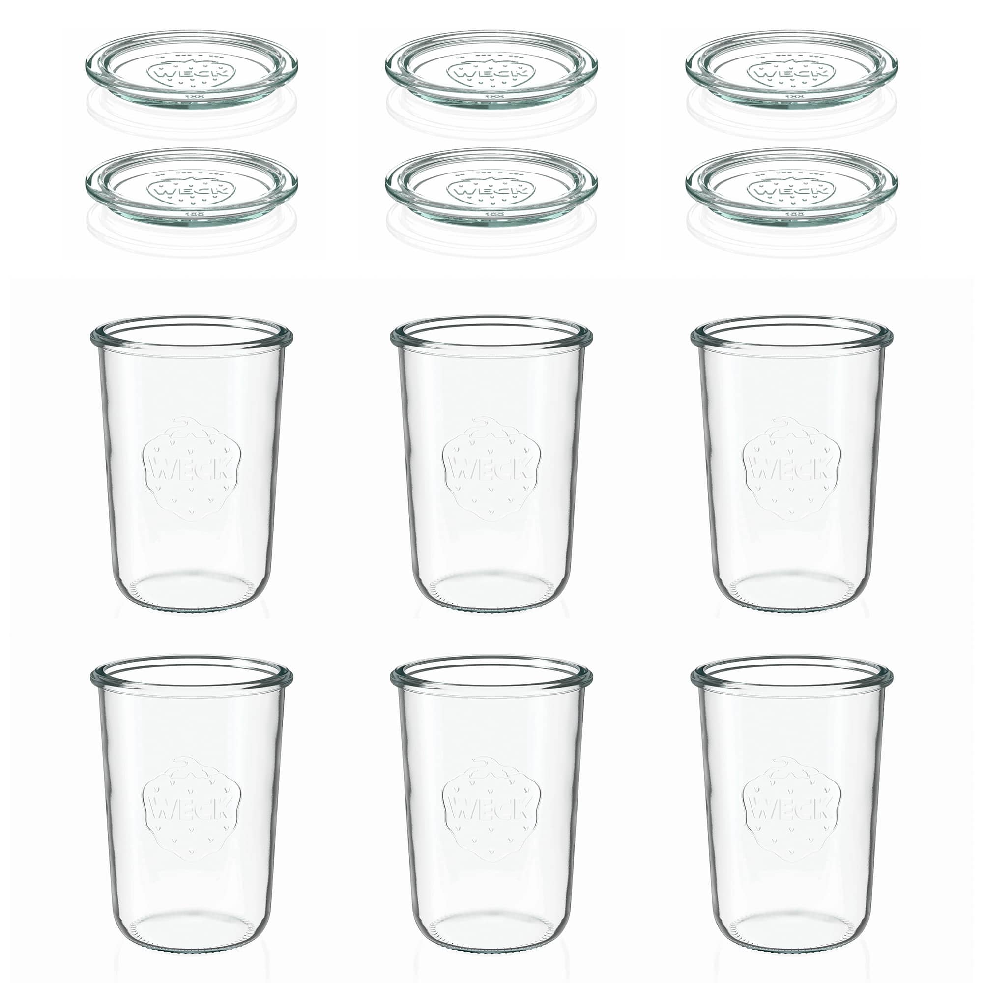 6x 850 ml WECK staklenka za preokretanje sa staklenim poklopcem RR 100