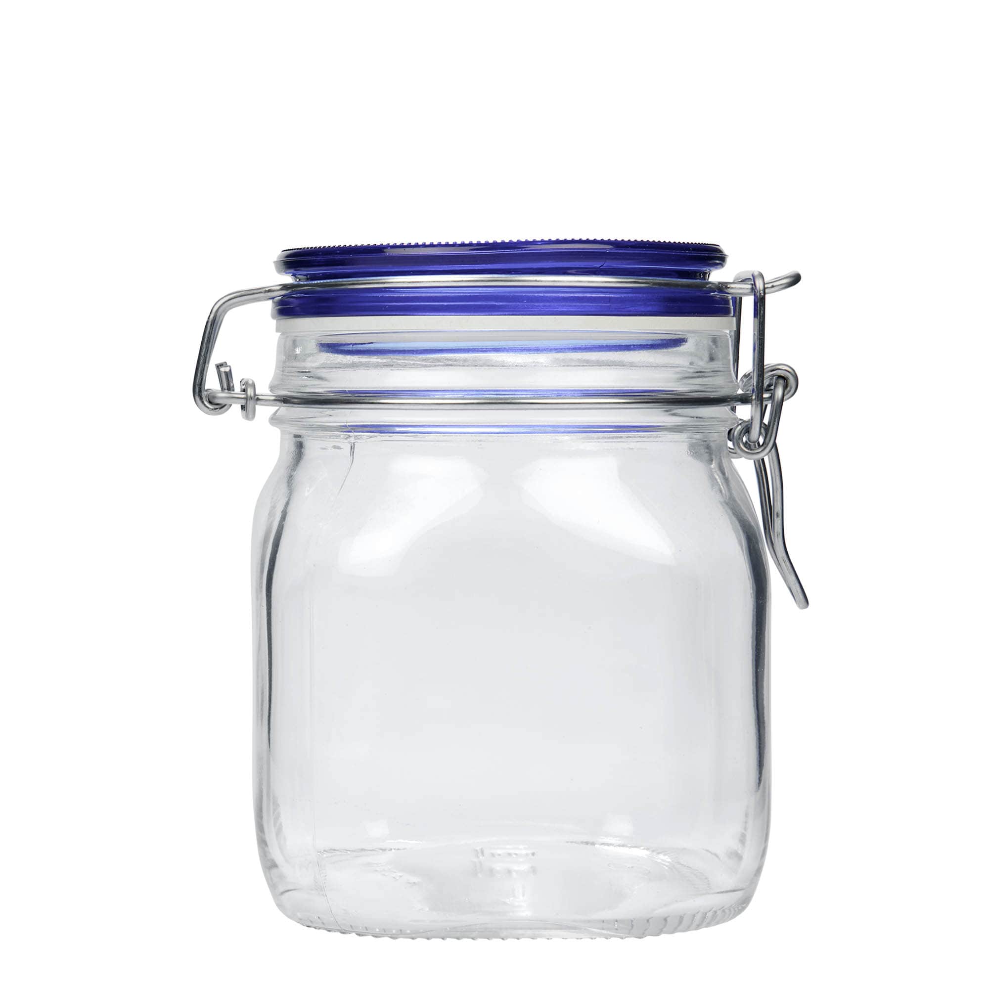 Staklenka sa hermetičkim zatvaračem 750 ml 'Fido' Blue Top, kvadratna, otvor: Hermetički zatvarač