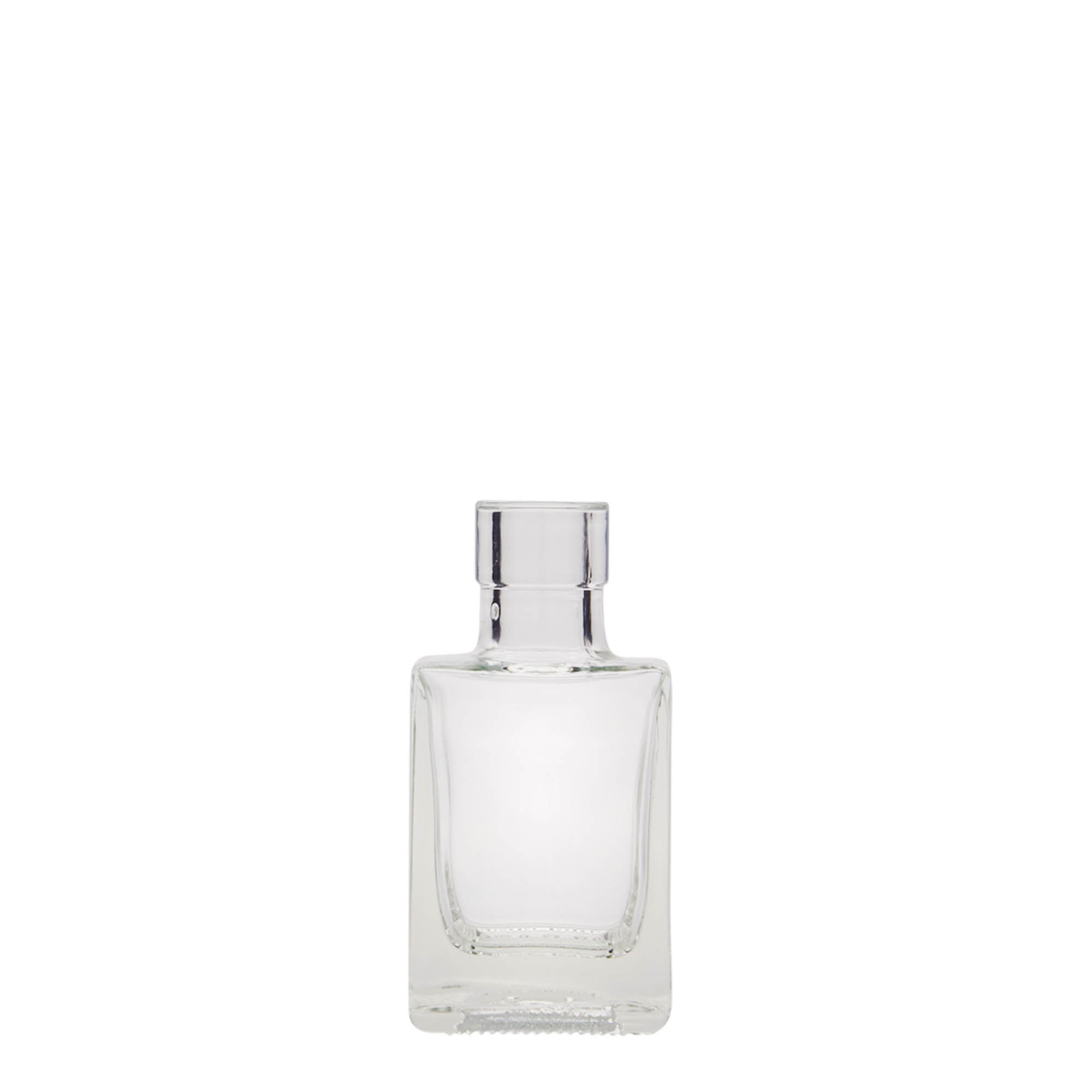 50 ml staklena boca 'Cube', kvadratna, otvor: čep 50 ml staklena boca 'Cube', kvadratna, otvor: čep