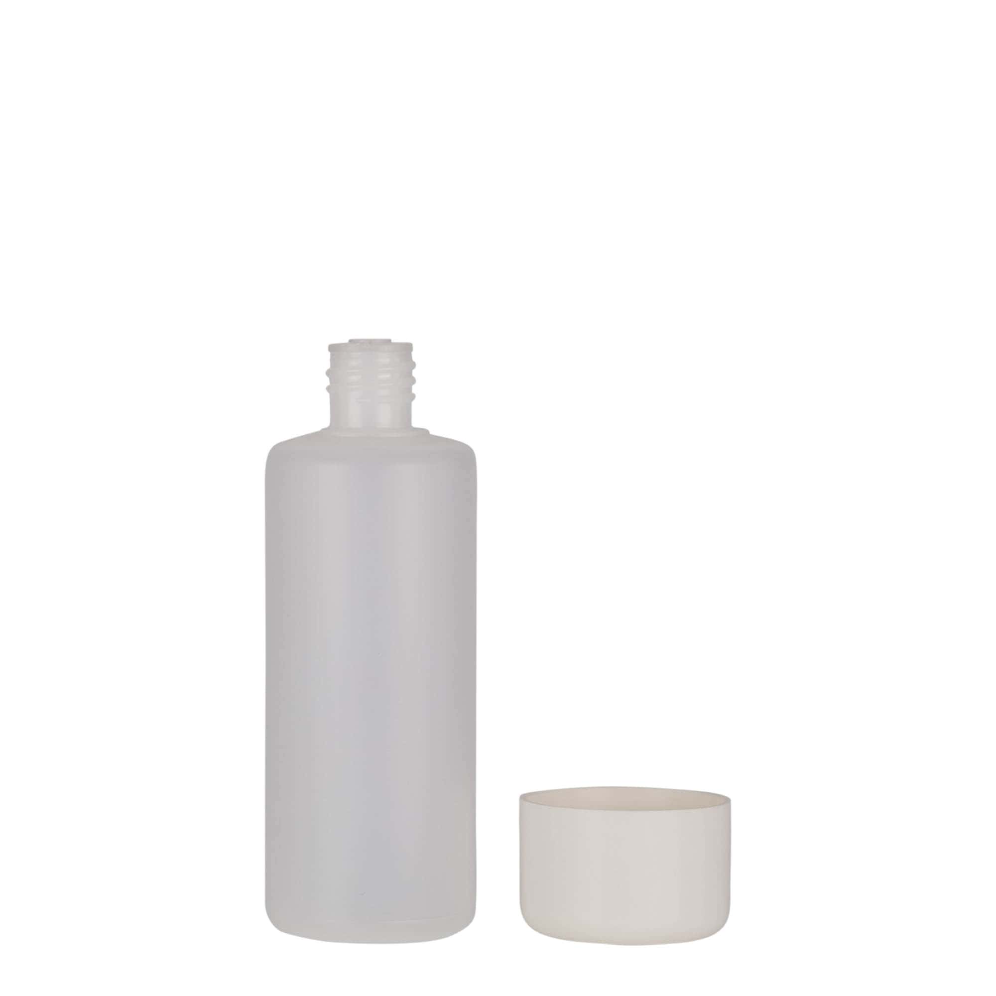 100 ml okrugla bočica, PE-plastika, prirodna, otvor: zatvarač sa navojem