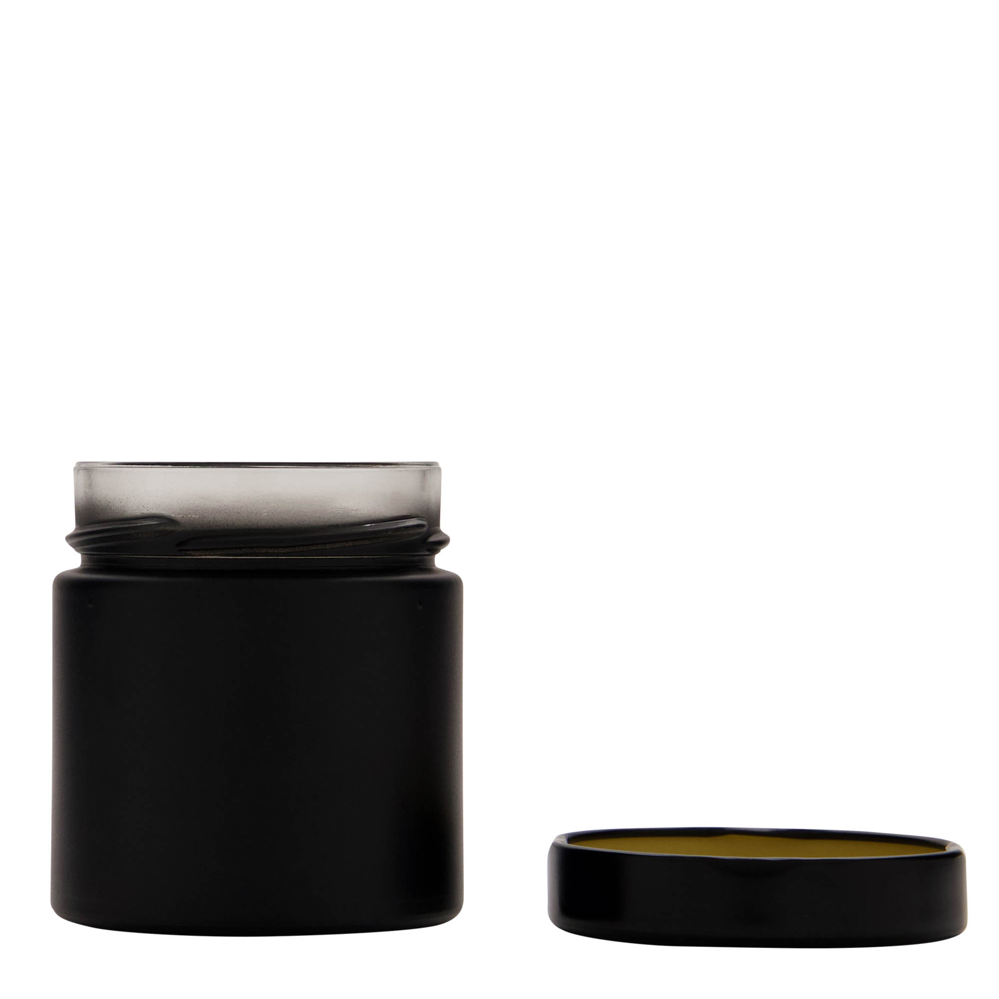 Okrugla staklenka 220 ml 'Aurora', crna, otvor: Deep-Twist-Off (DTO 66)