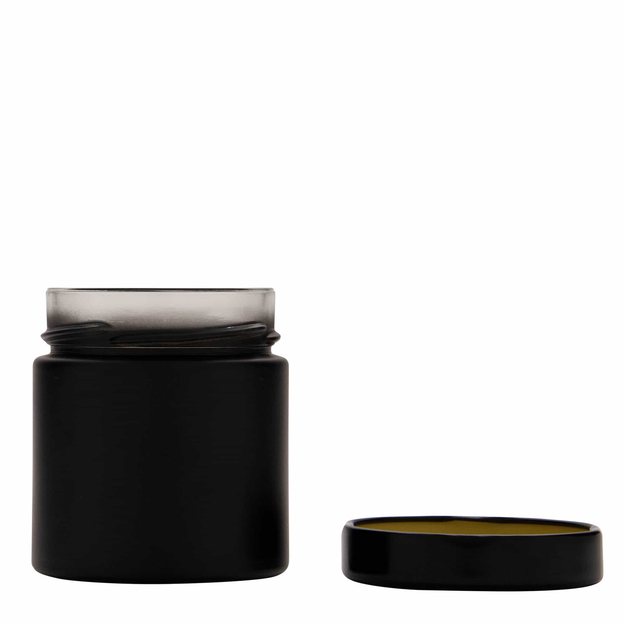Okrugla staklenka 212 ml 'Aurora', crna, otvor: Deep-Twist-Off (DTO 66)