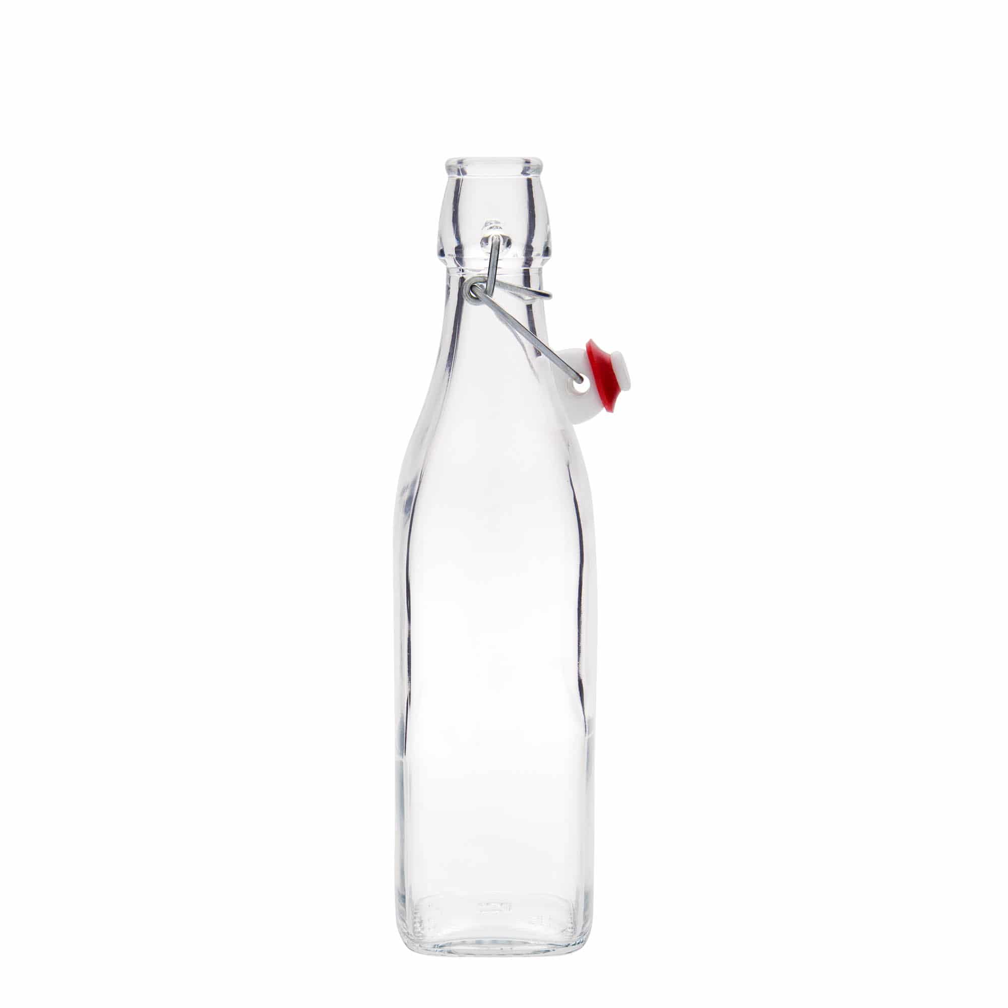 500 ml staklena boca „Swing, kvadratna, grlo: zatvarač s kopčom“