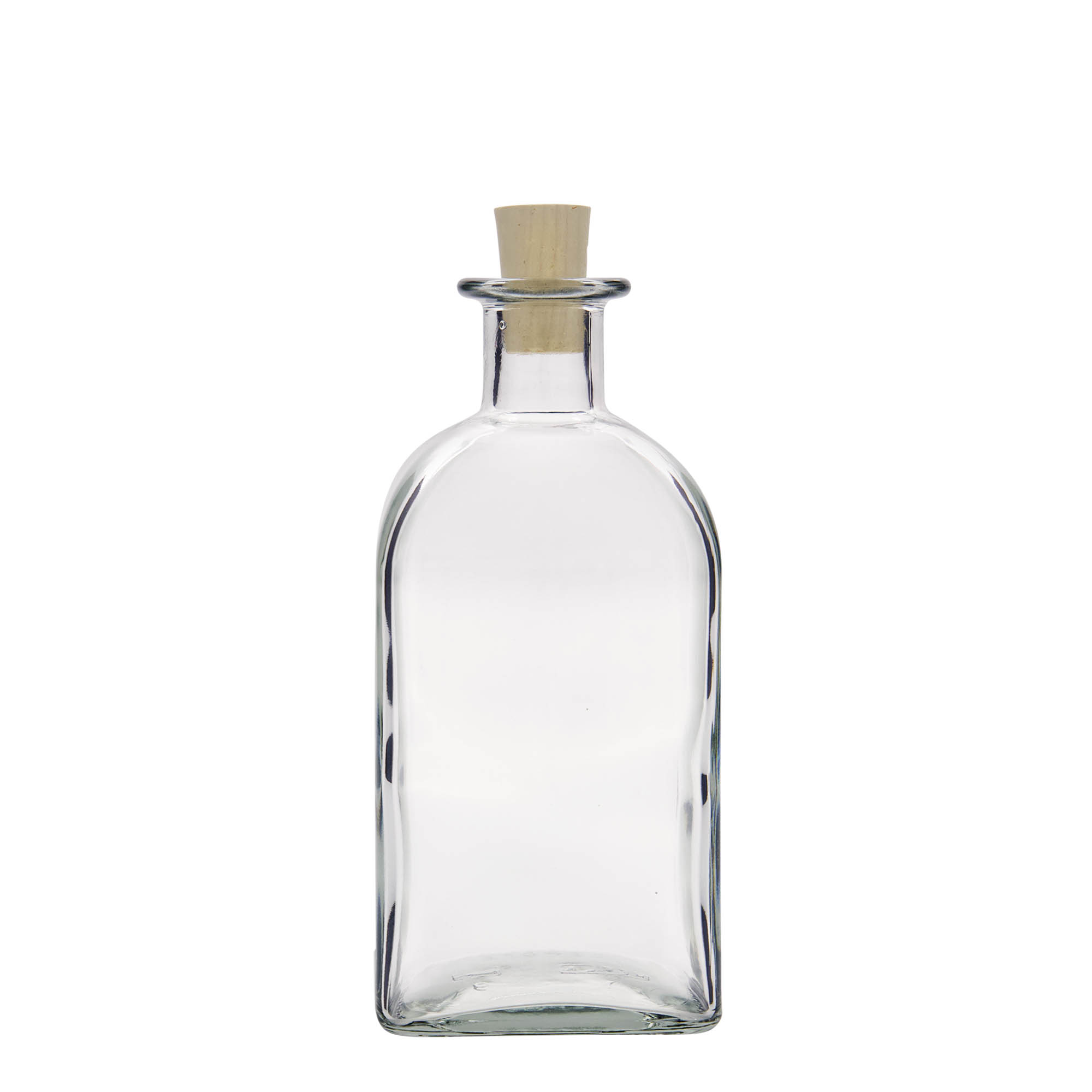 500 ml staklena boca Apotheker Carré, kvadratna, otvor: pluta