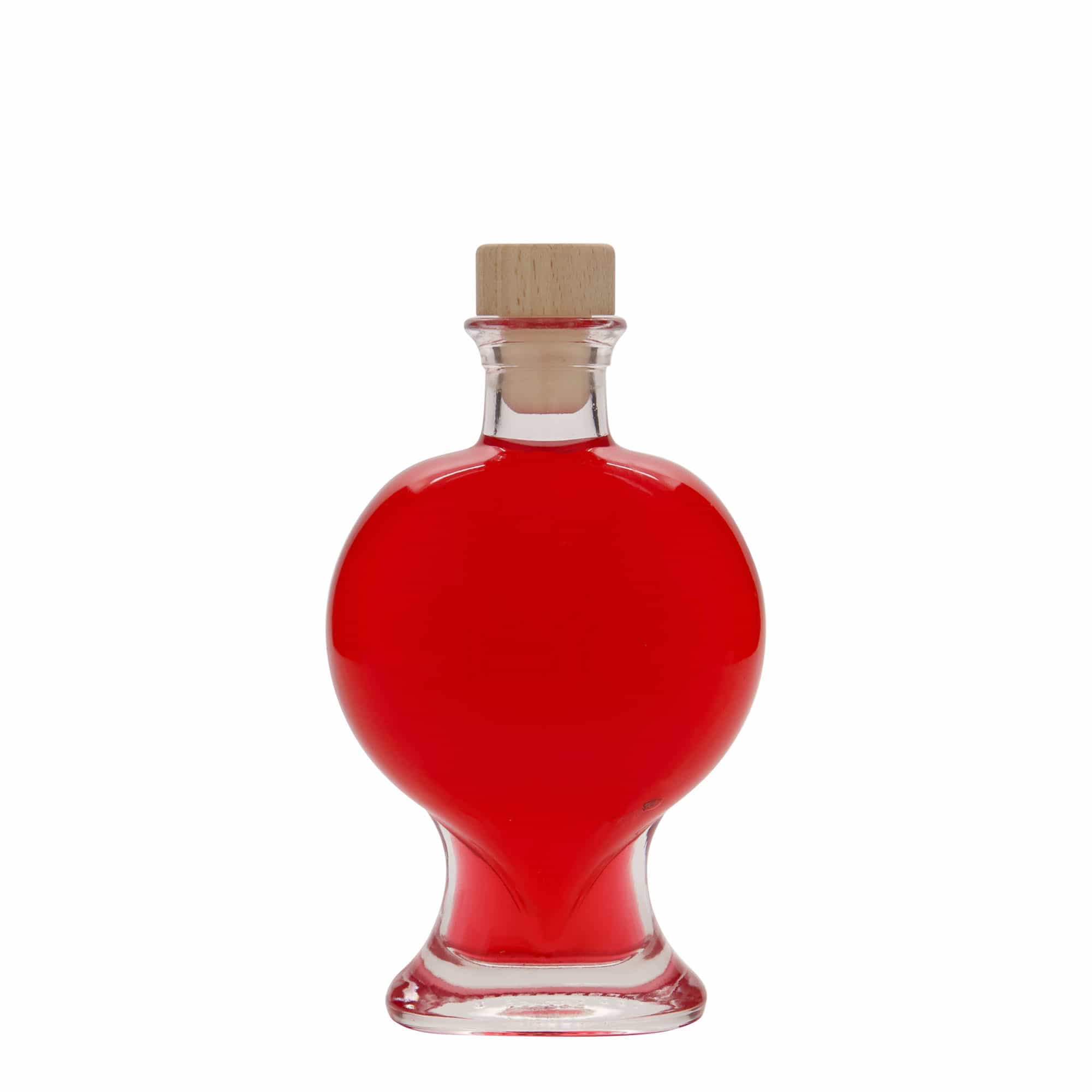 Staklena flaša 200 ml 'Srce', otvor: Pluto
