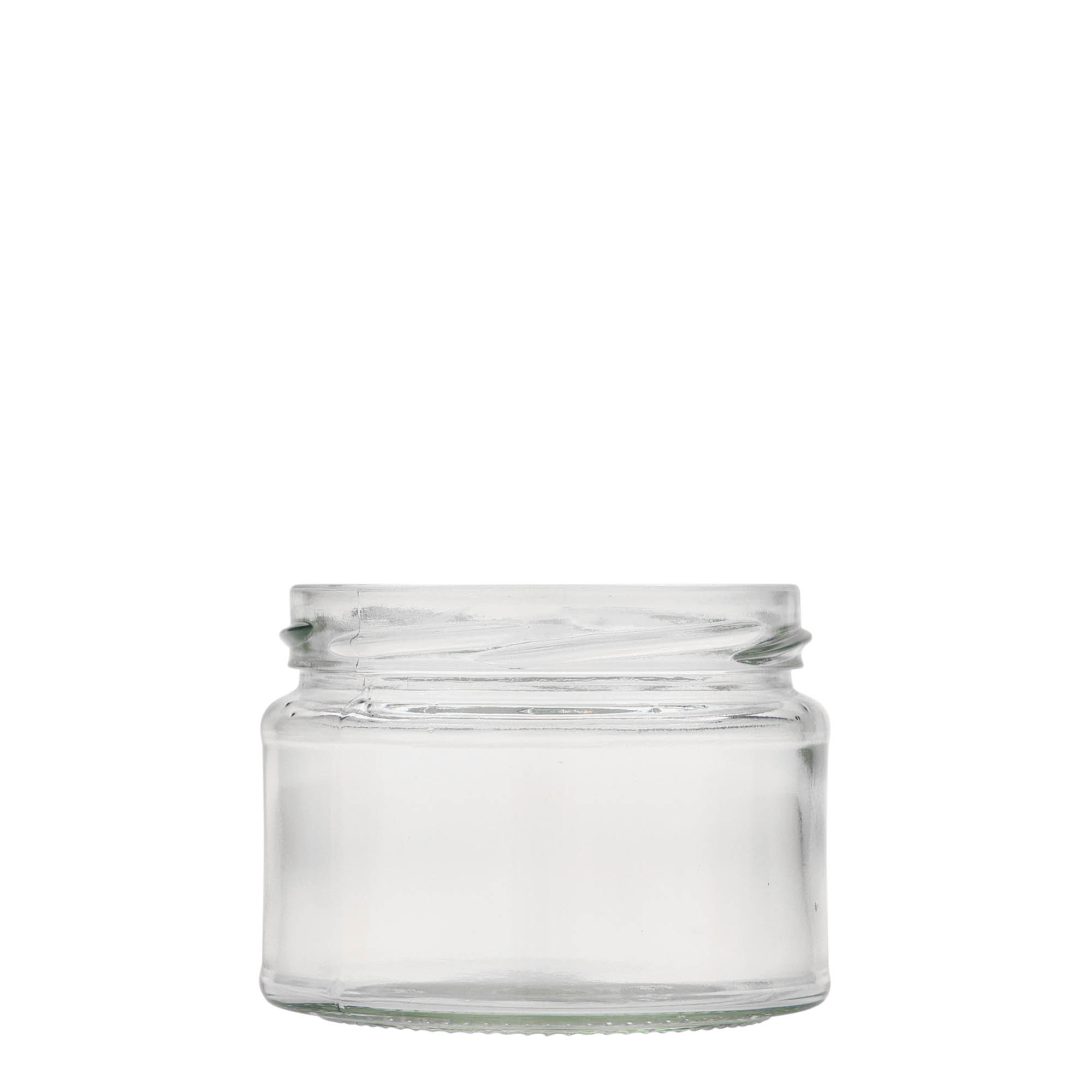 280 ml pljosnata okrugla staklena posuda, otvor: Twist-Off (TO 82)