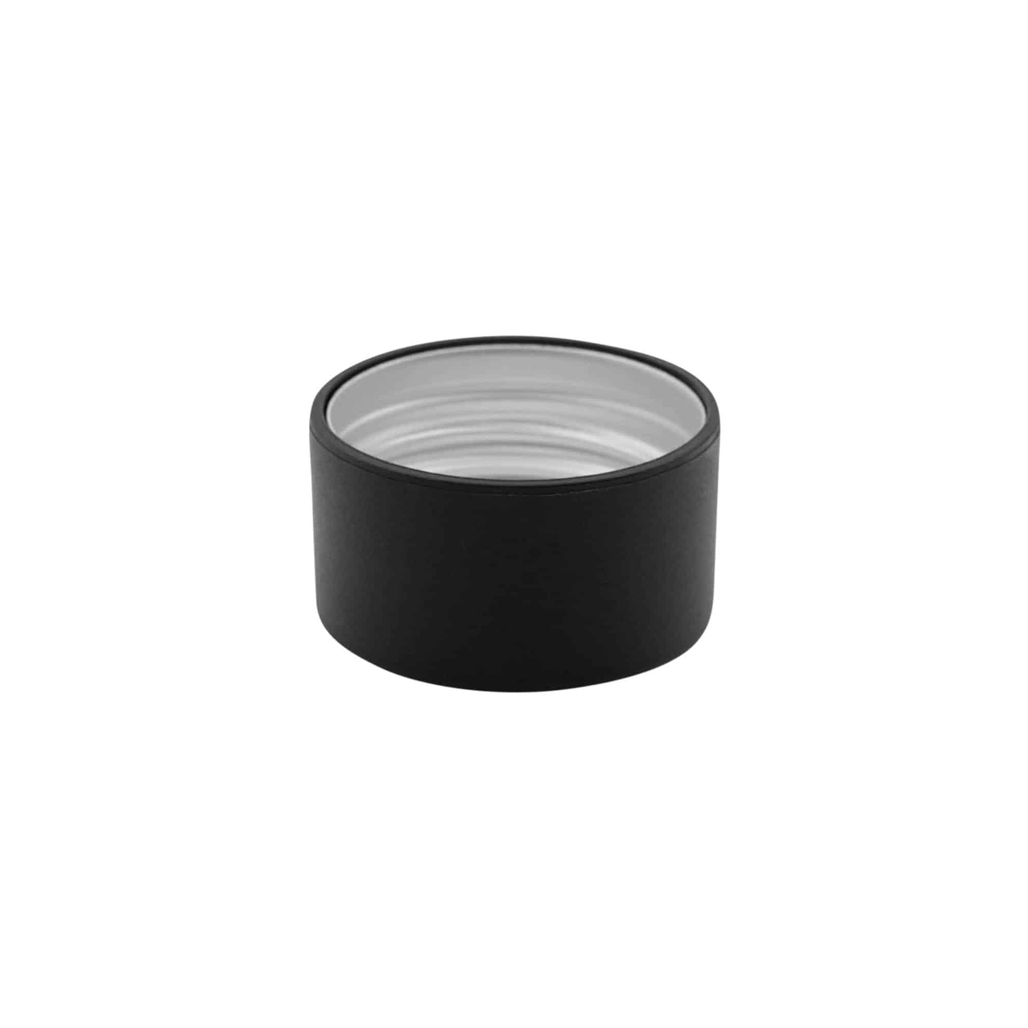 Navojni zatvarač, metal-plastika, crna, za otvor: PP 31,5