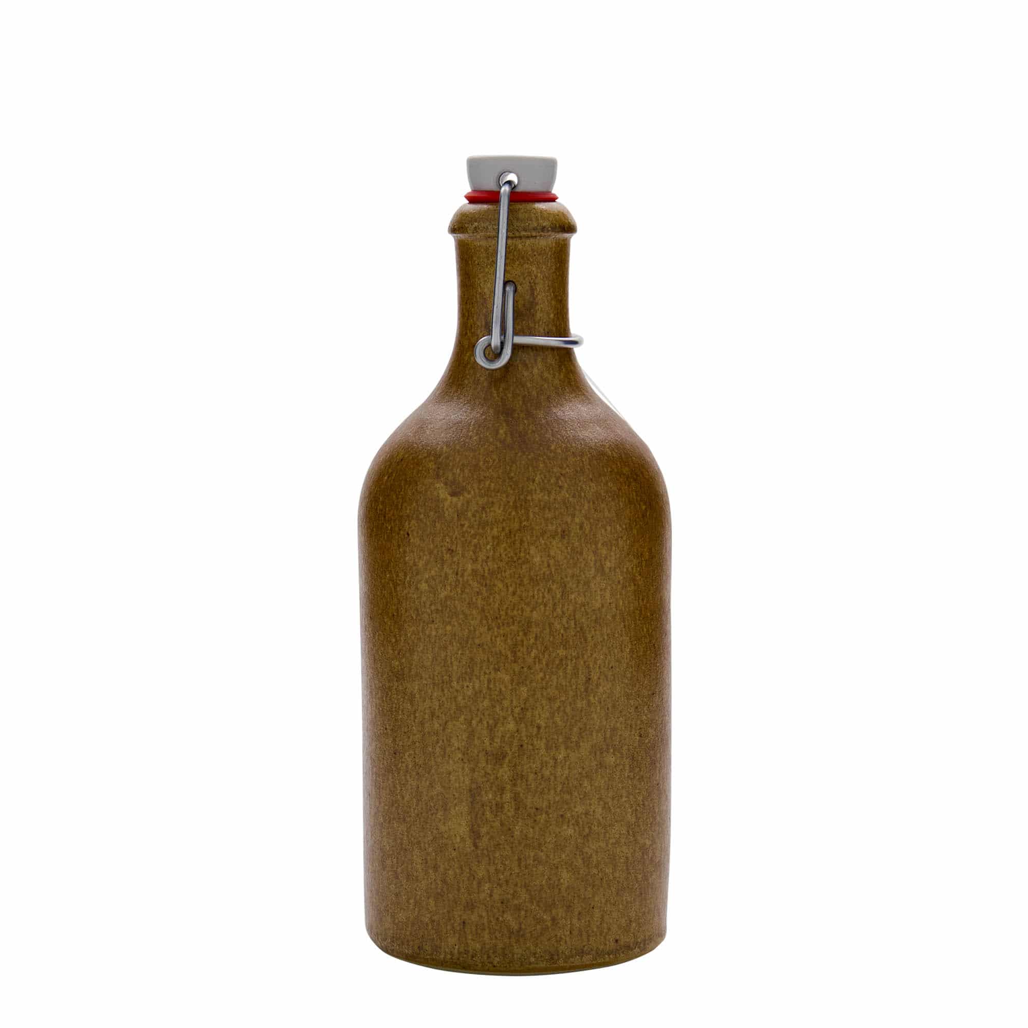 Glineni vrč 500 ml, keramika, smeđa-kristalna, otvor: Zatvarač sa žicom