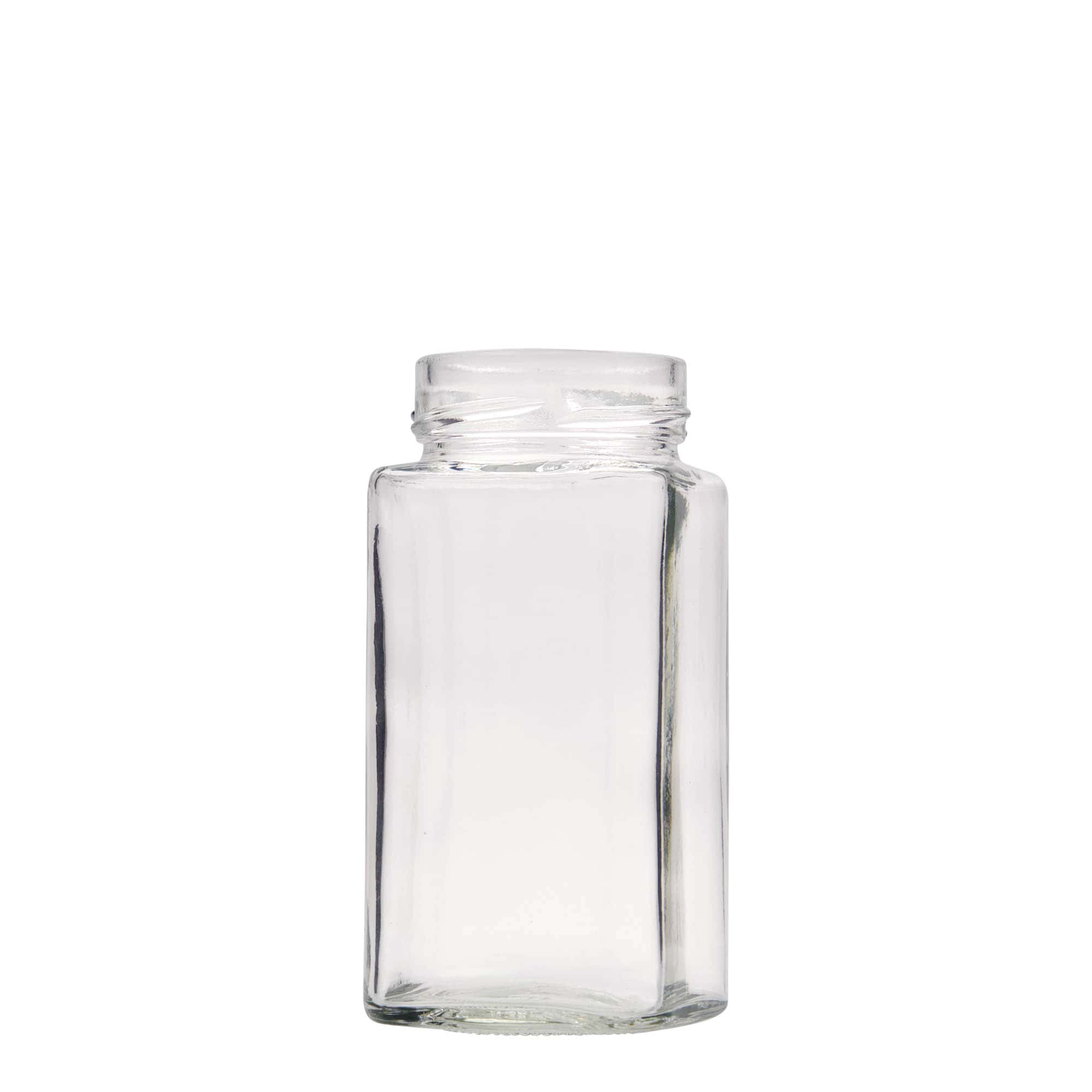 314 ml četvrtasta staklena tegla 'Funny', otvor: Deep-Twist-Off (DTO 58)