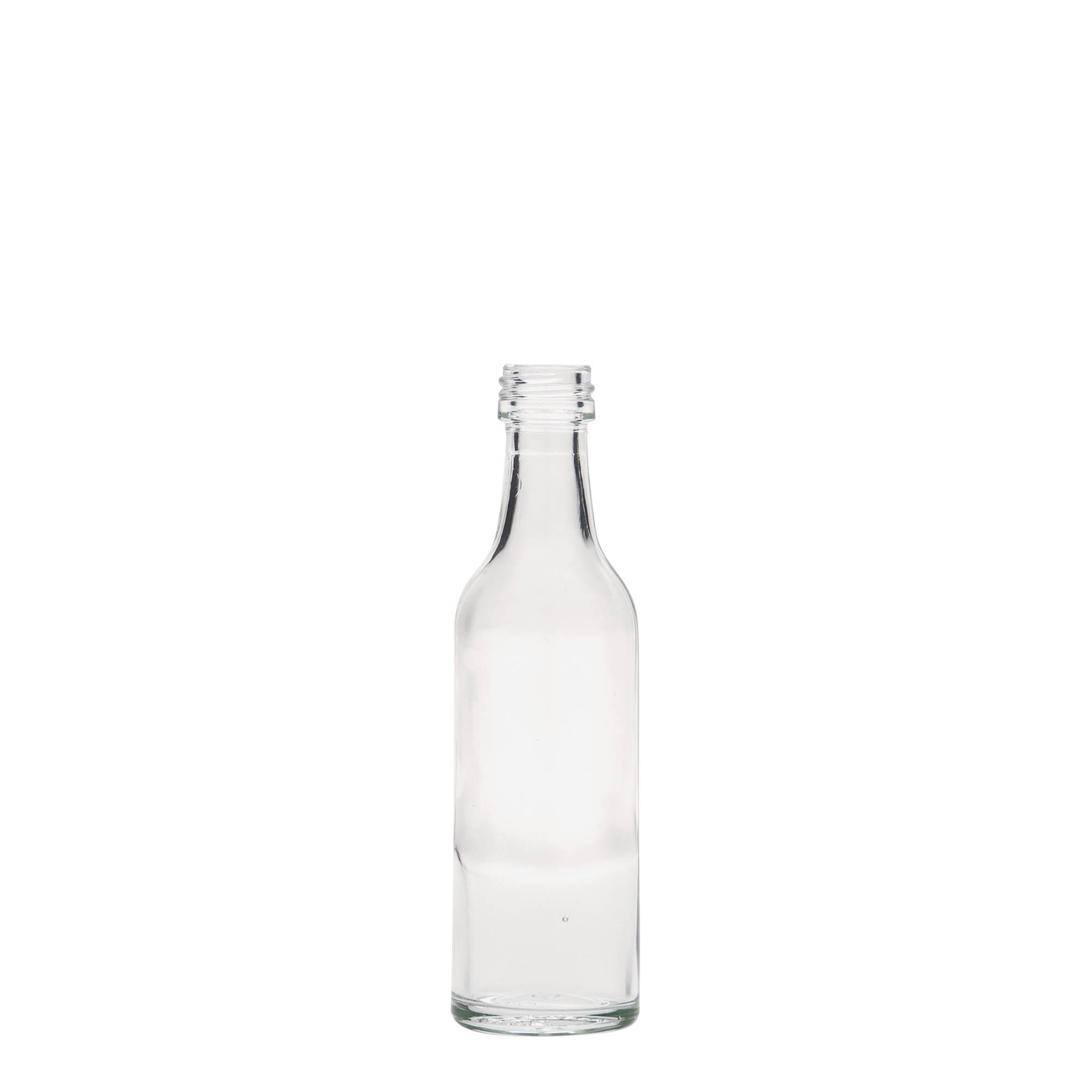 50 ml staklena bočica s ravnim grlom, otvor: PP 18 50 ml staklena bočica s ravnim grlom, otvor: PP 18