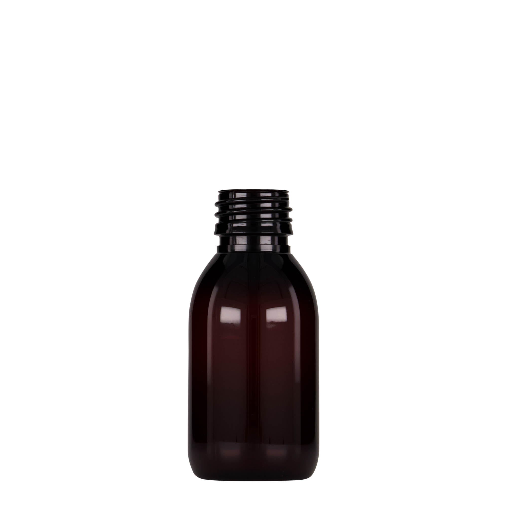 100 ml PET medicinska boca, smeđa, plastika, grlo: PP 28