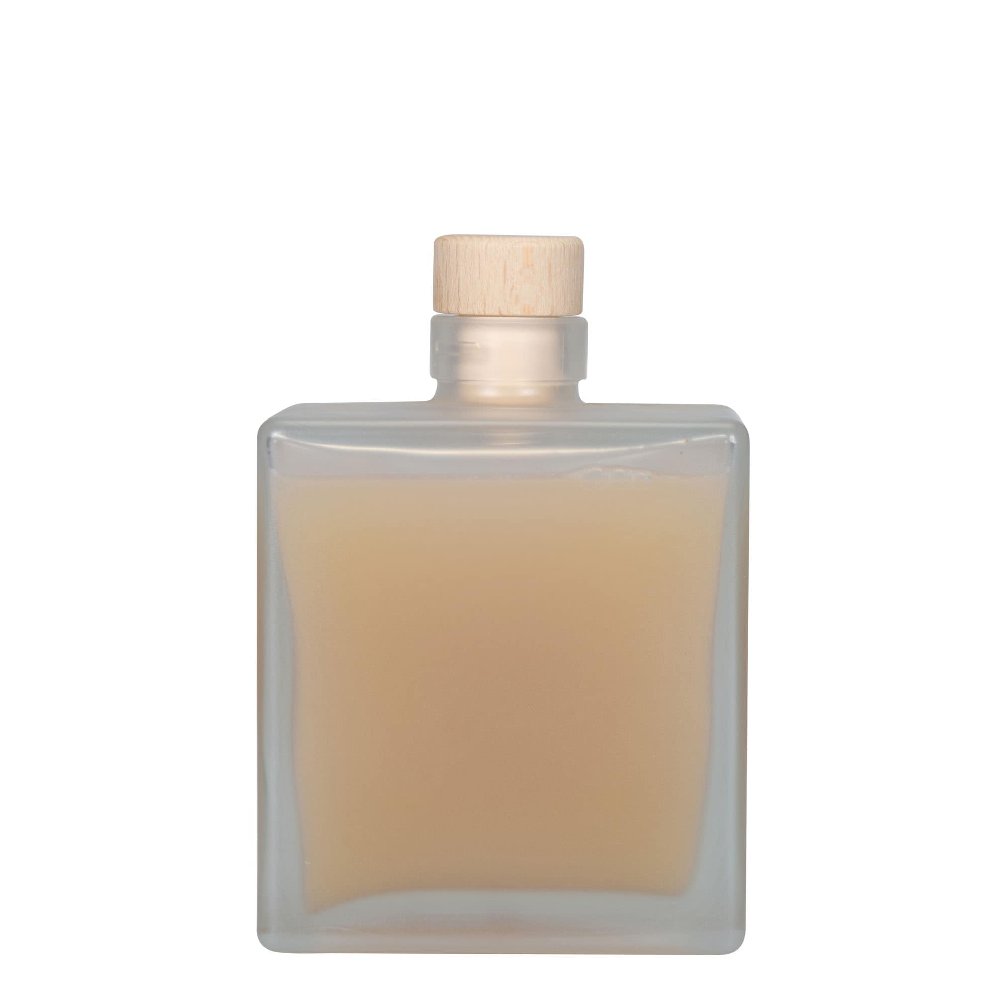 500 ml staklena boca „Cube“, kvadratna, zaleđena, otvor: pluta