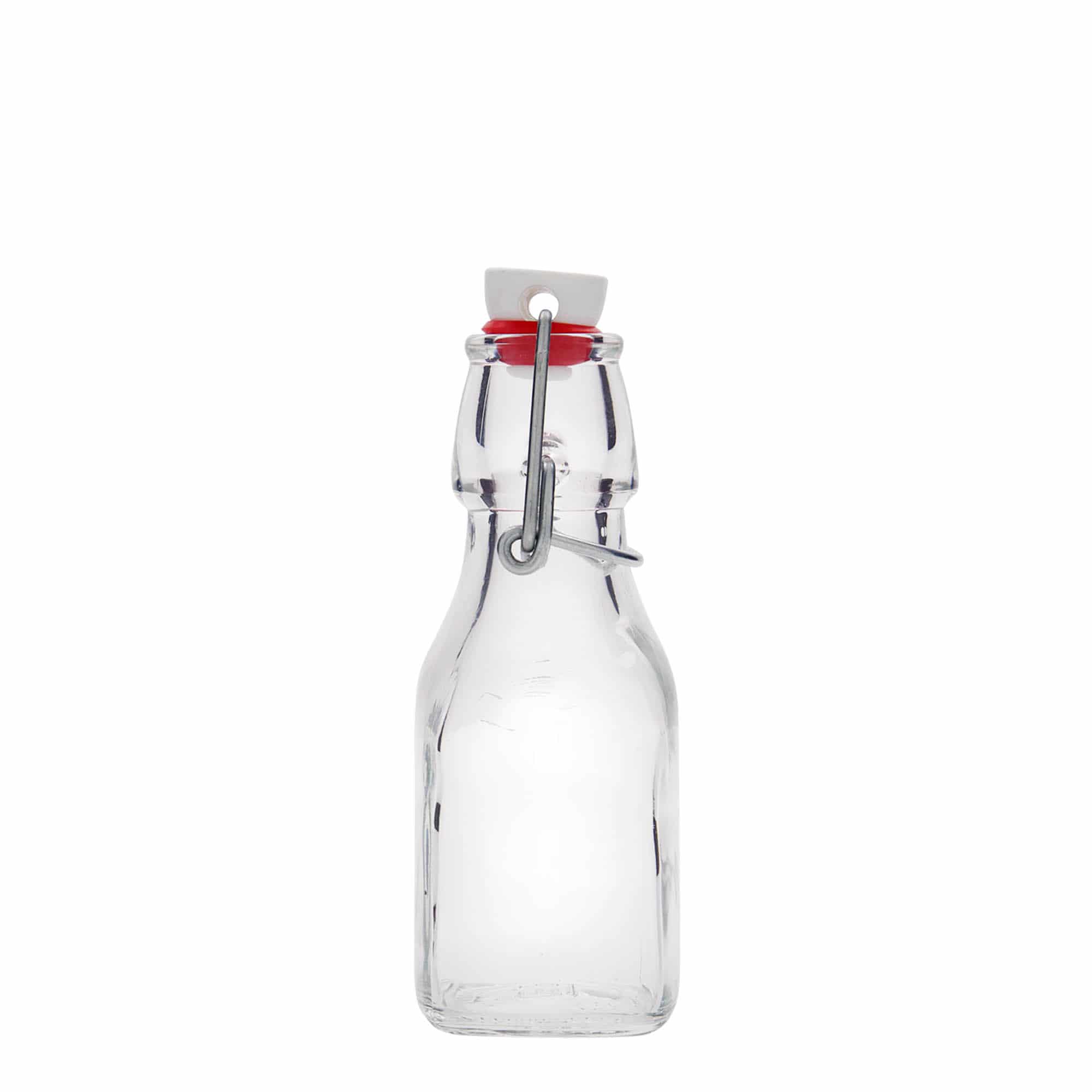 125 ml staklena boca 'Swing', kvadratna, grlo: kopča za zatvaranje 125 ml staklena boca 'Swing', kvadratna, grlo: kopča za zatvaranje