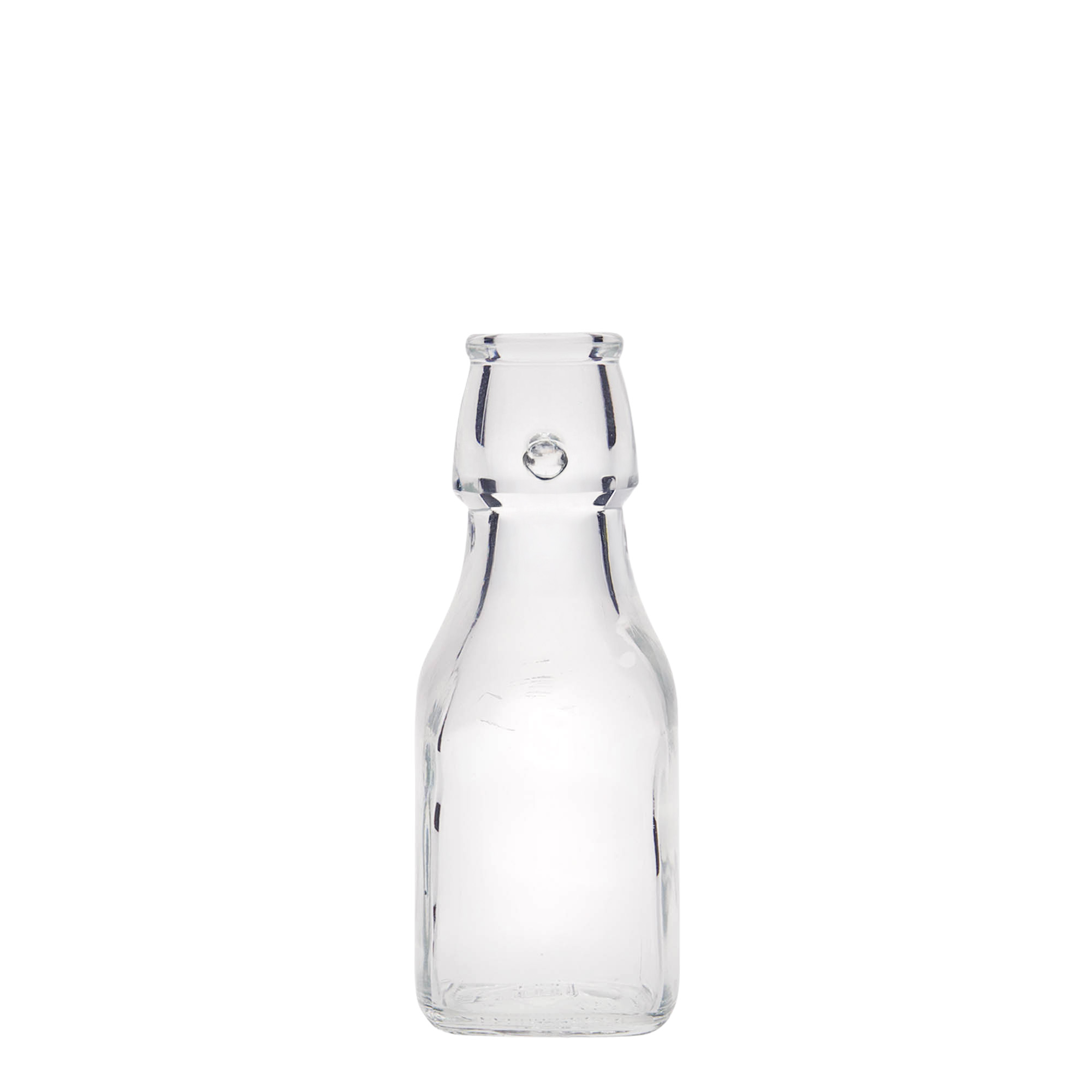 125 ml staklena boca 'Swing', kvadratna, grlo: kopča za zatvaranje 125 ml staklena boca 'Swing', kvadratna, grlo: kopča za zatvaranje