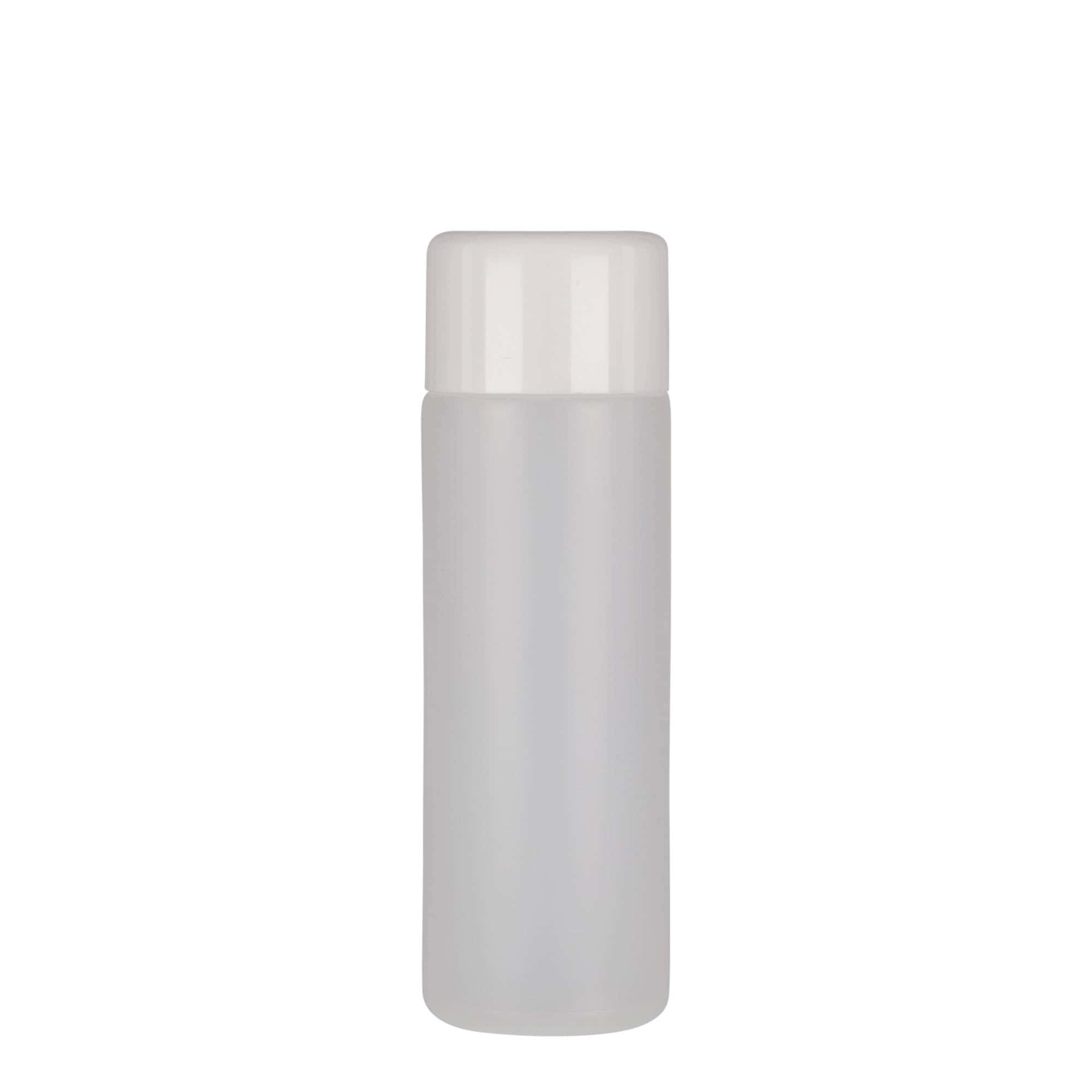 Okrugla flaša 200 ml, PE plastika, prirodna, otvor: Navojni zatvarač