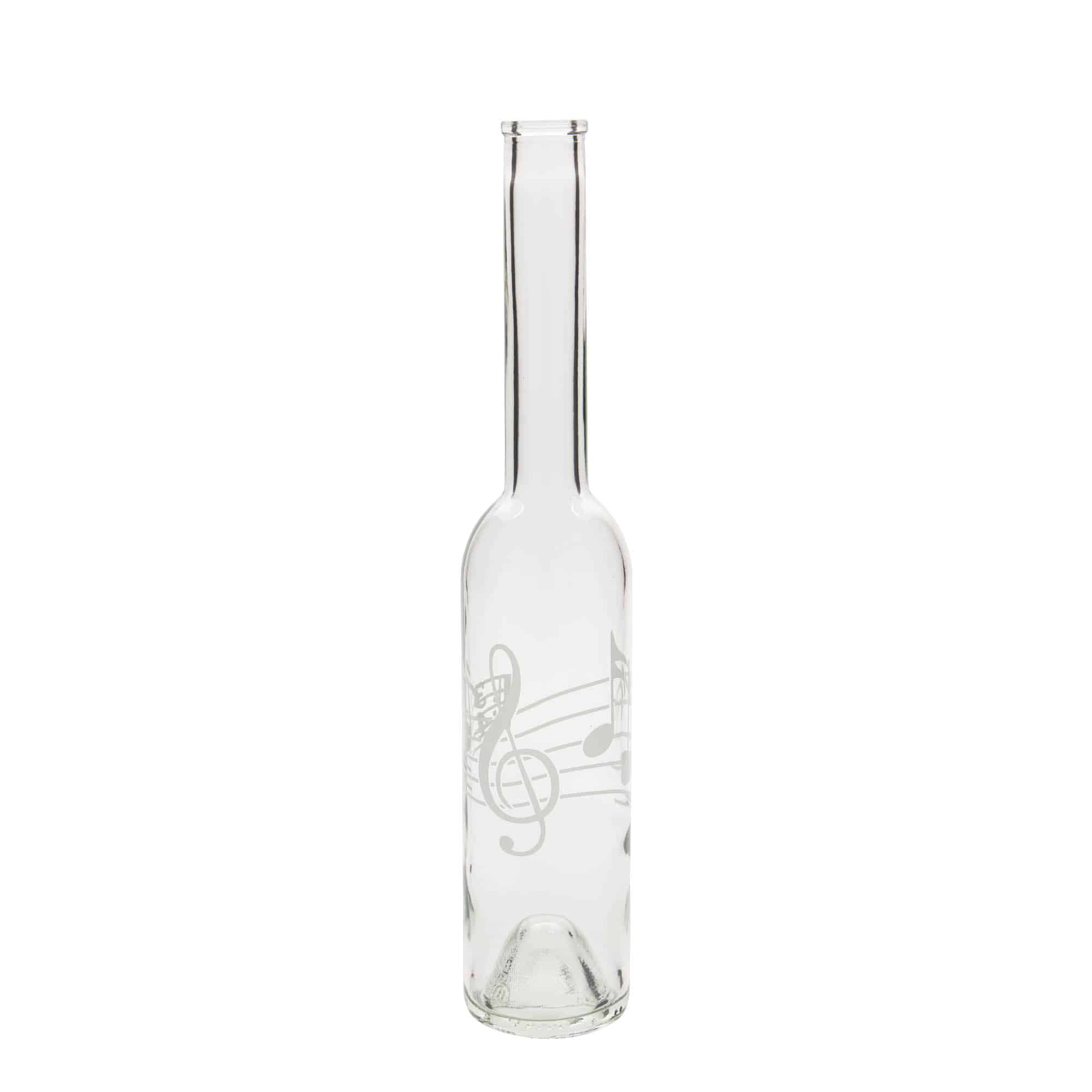 Staklena flaša 350 ml 'Opera', motiv: Note, otvor: Pluto Staklena flaša 350 ml 'Opera', motiv: Note, otvor: Pluto