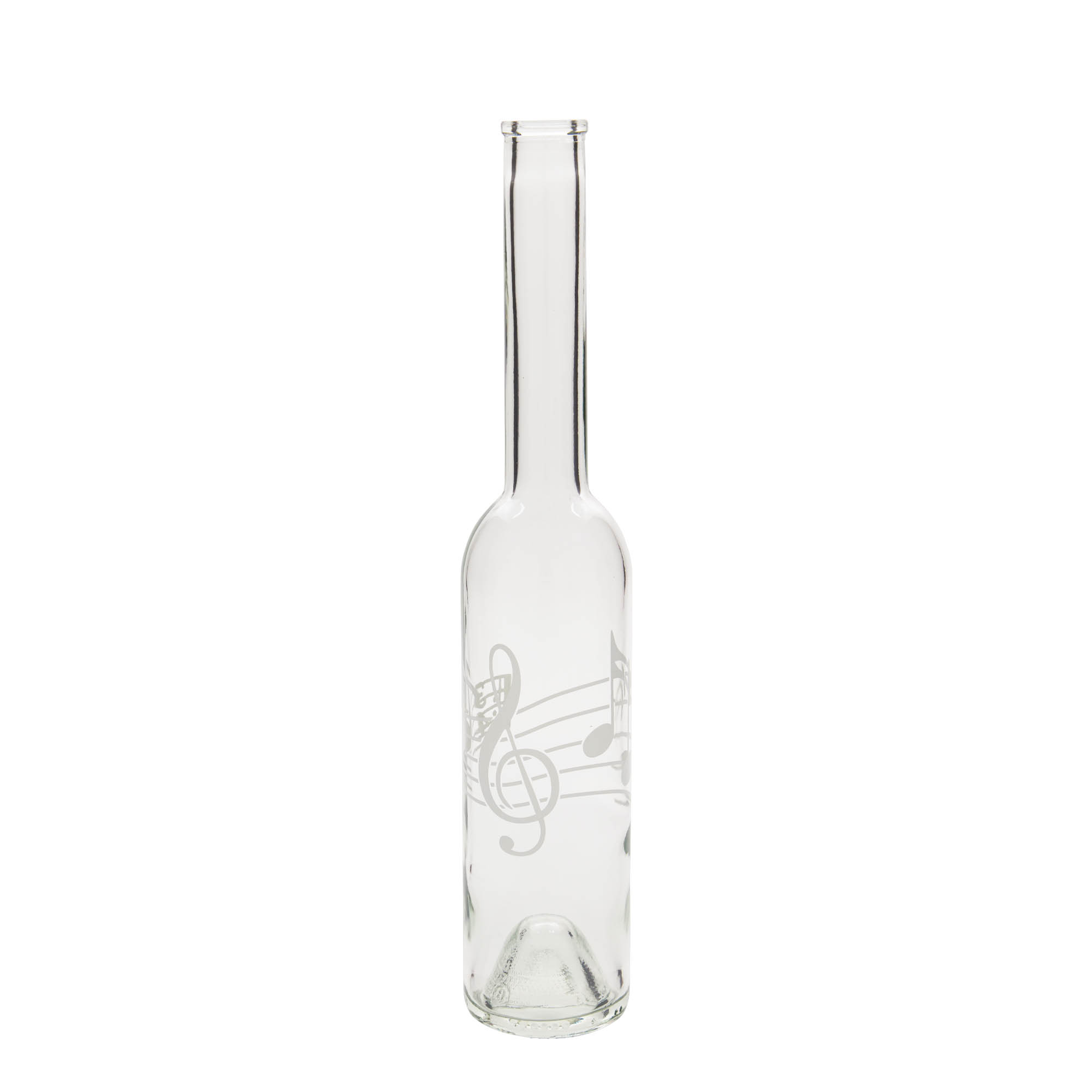 350 ml staklena boca 'Opera', motiv: muzičke note, grlo: plutajući čep 350 ml staklena boca 'Opera', motiv: muzičke note, grlo: plutajući čep