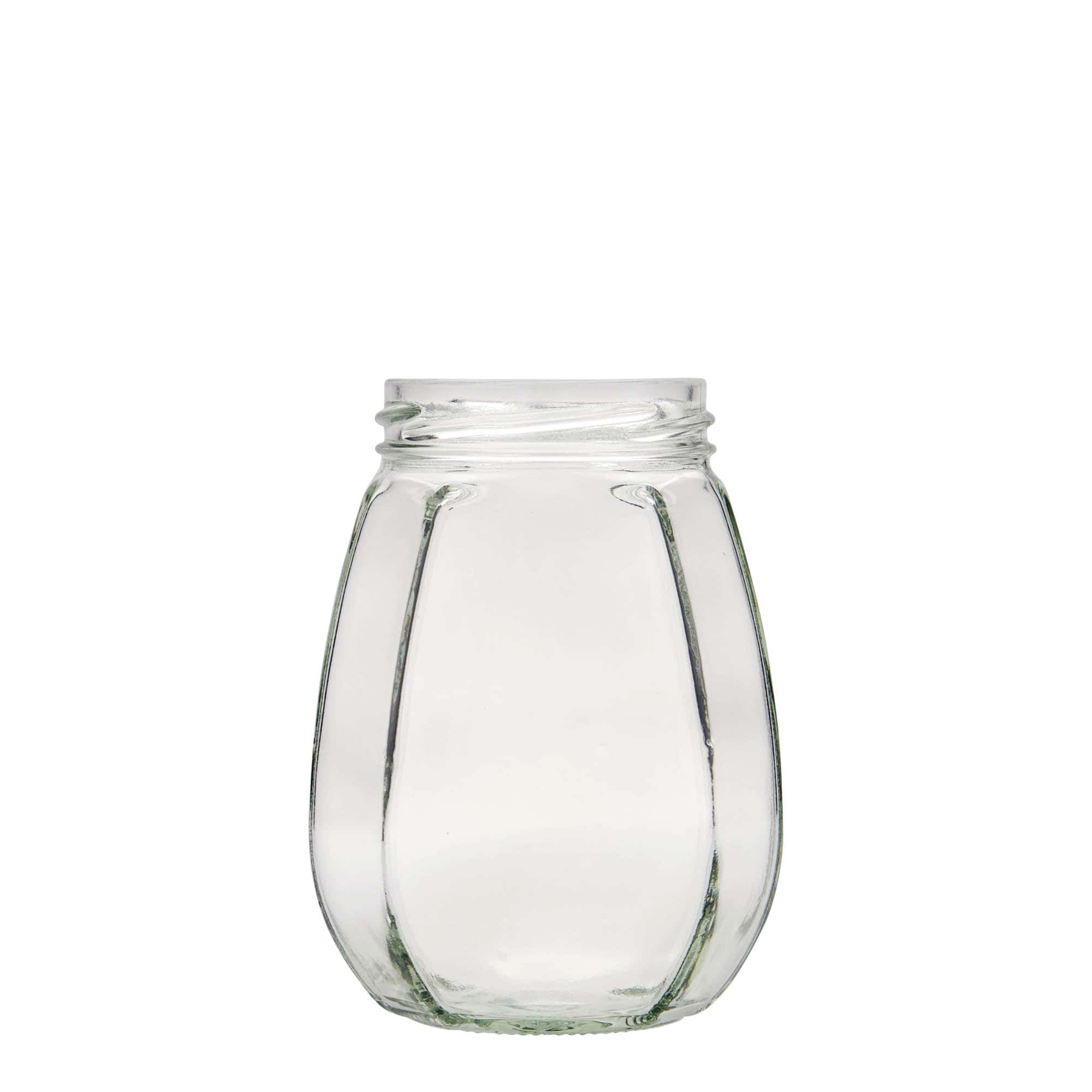 Ukrasna staklenka 385 ml, šestougla, otvor: Twist-Off (TO 63)