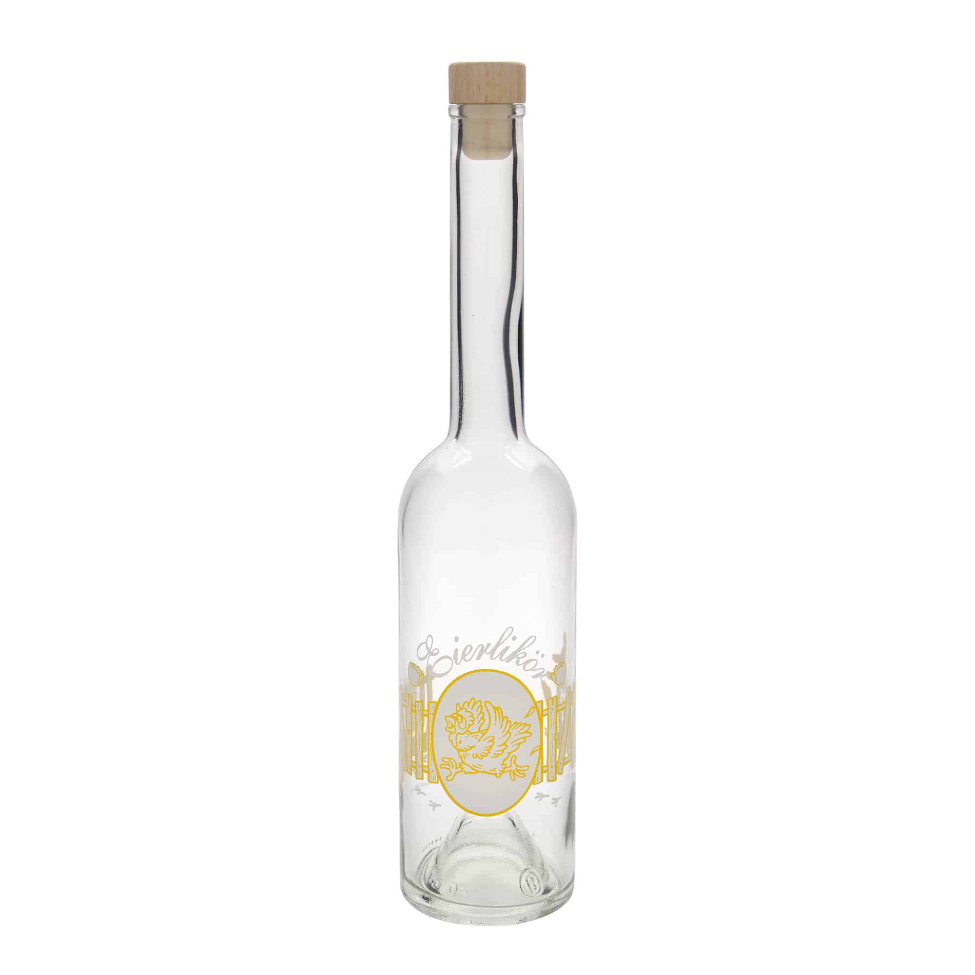 500 ml staklena boca „Opera“, motiv: liker od jaja, grlo: pluta