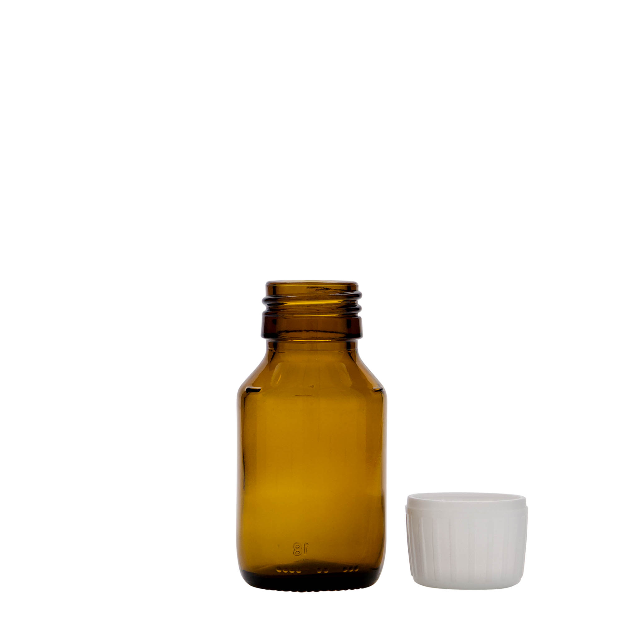 50 ml medicinska bočica, smeđa, staklo, grlo: PP 28