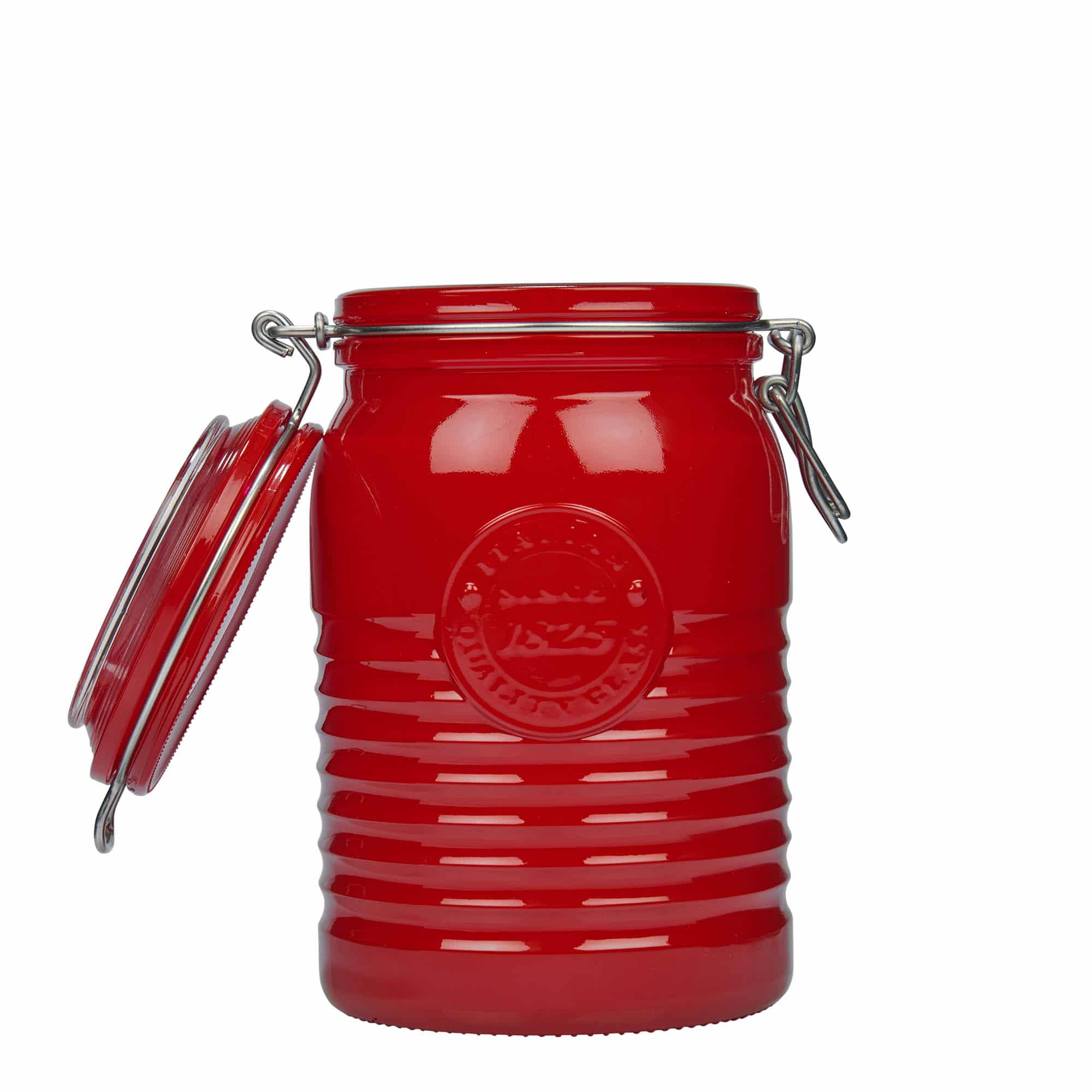 Staklenka sa hermetičkim zatvaračem 1.000 ml 'Officina 1825', crvena, otvor: Hermetički zatvarač