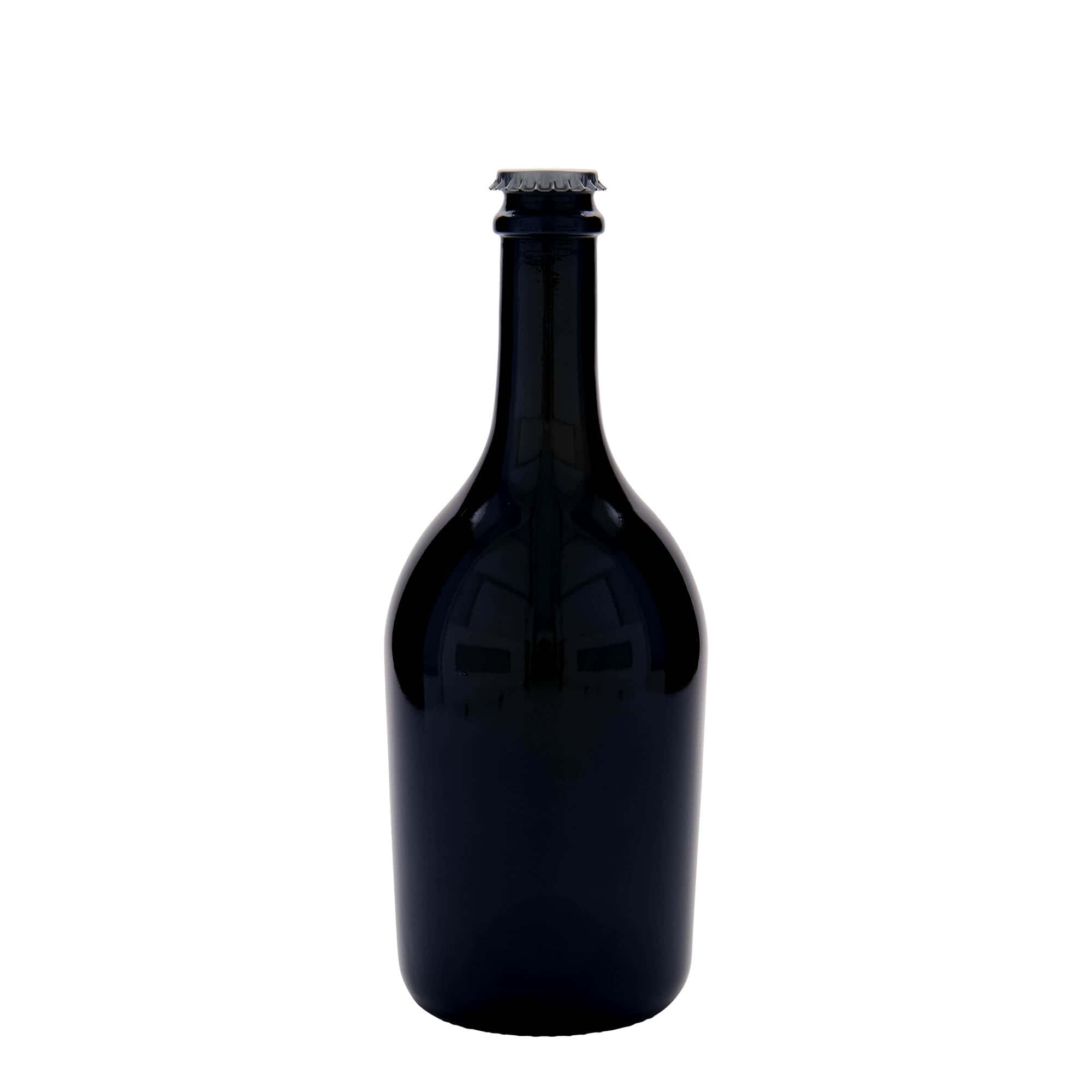 750 ml boca za pivo/šampanjac „Butterfly“, staklo, antikno zelena, grlo: krunski čep