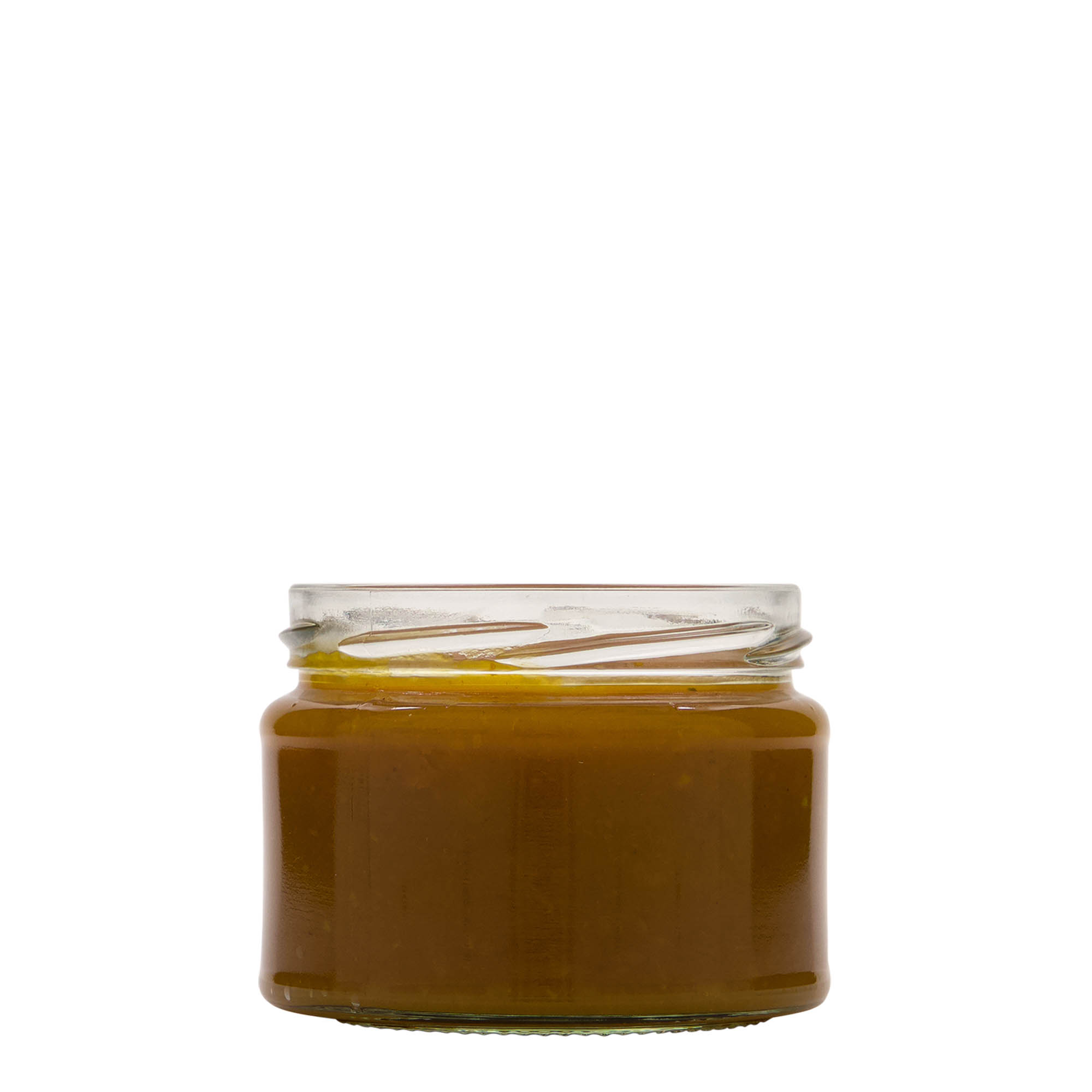 280 ml pljosnata okrugla staklena posuda, otvor: Twist-Off (TO 82)