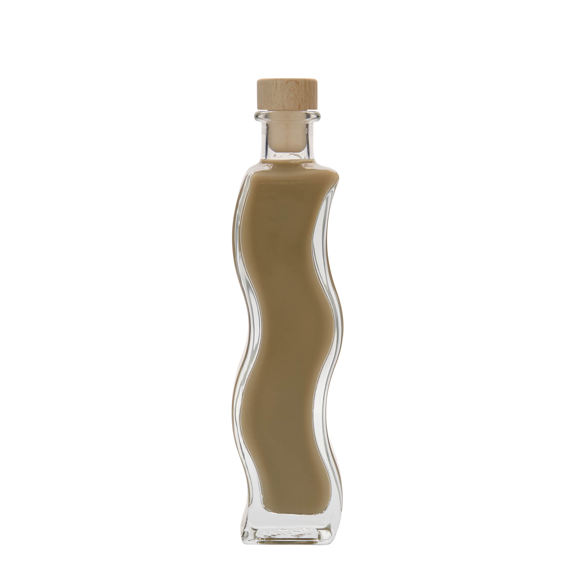 200 ml staklena boca 'Welle', kvadratna, otvor: čep 200 ml staklena boca 'Welle', kvadratna, otvor: čep