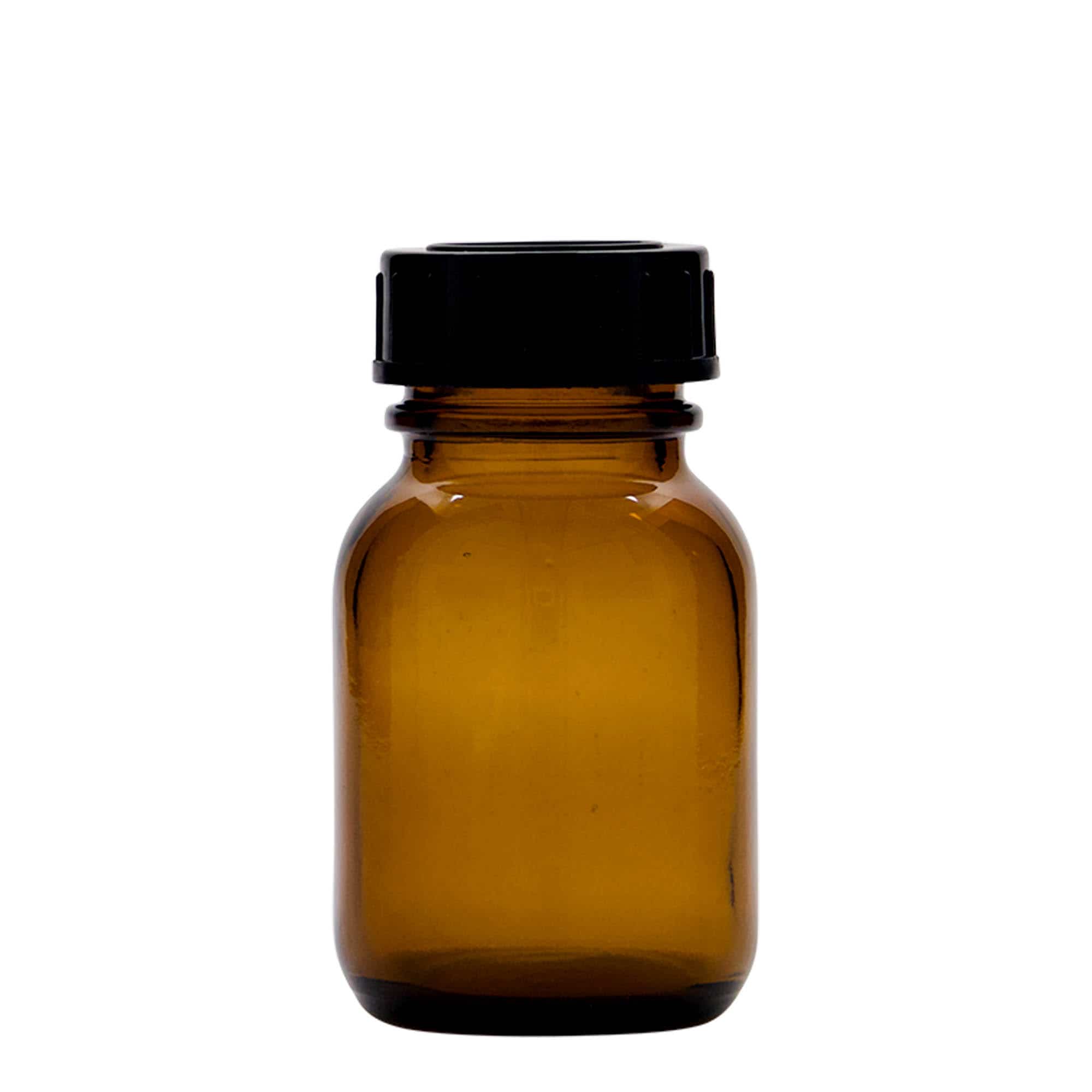 Staklenka sa širokim vratom 50 ml, smeđa, otvor: DIN 32