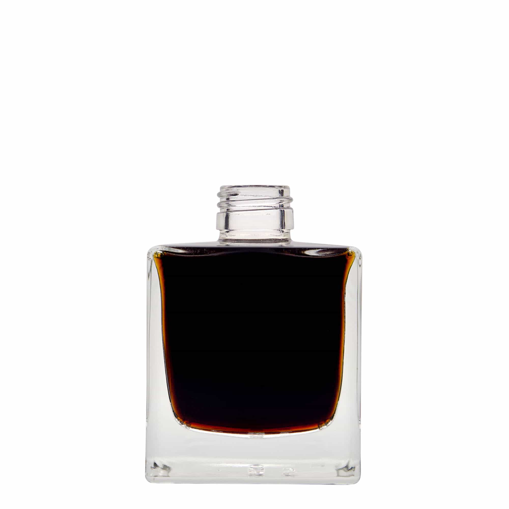 Staklena flaša 200 ml 'Cube', kvadratna, otvor: PP 28 Staklena flaša 200 ml 'Cube', kvadratna, otvor: PP 28