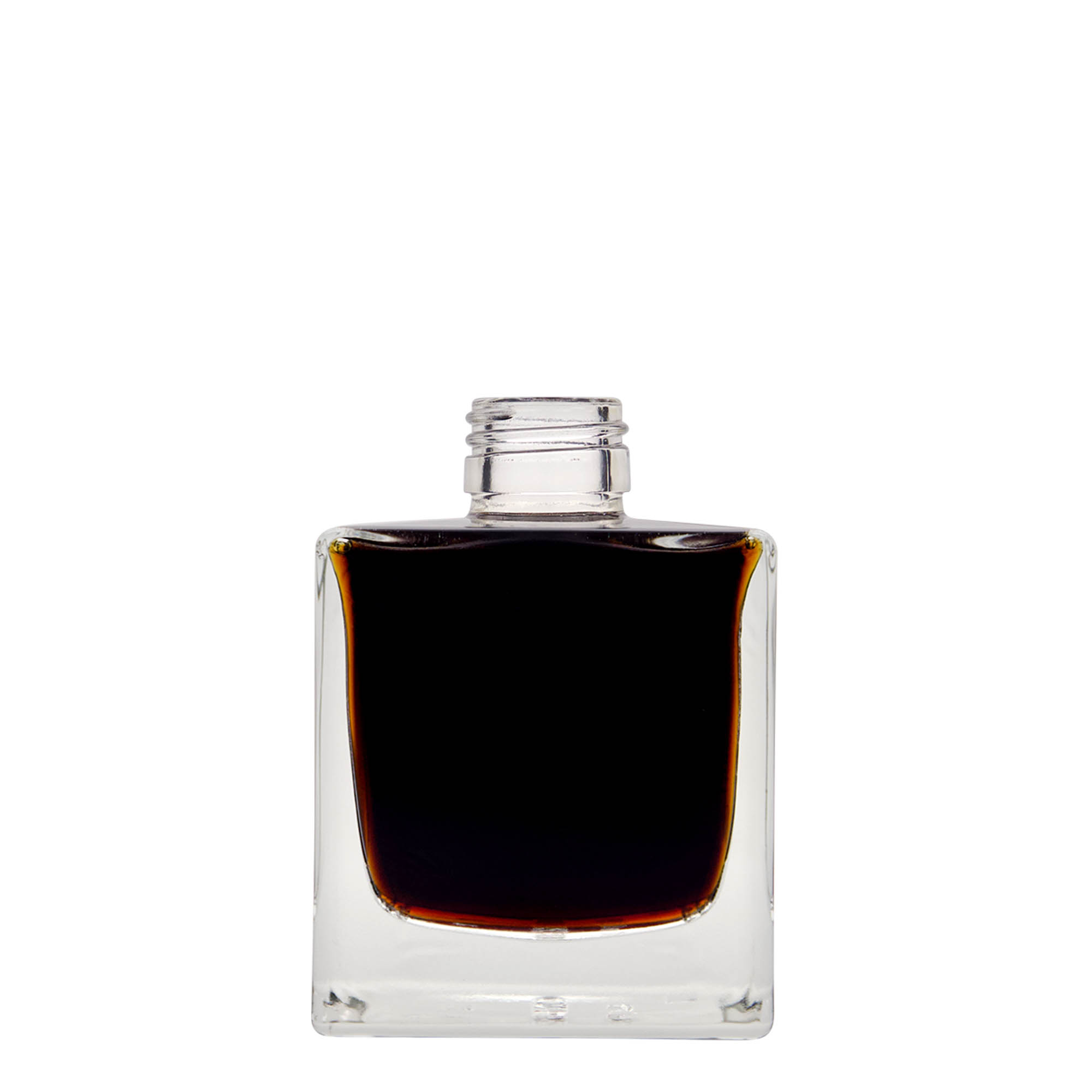 200 ml staklena boca 'Cube', kvadratna, grlo: PP 28