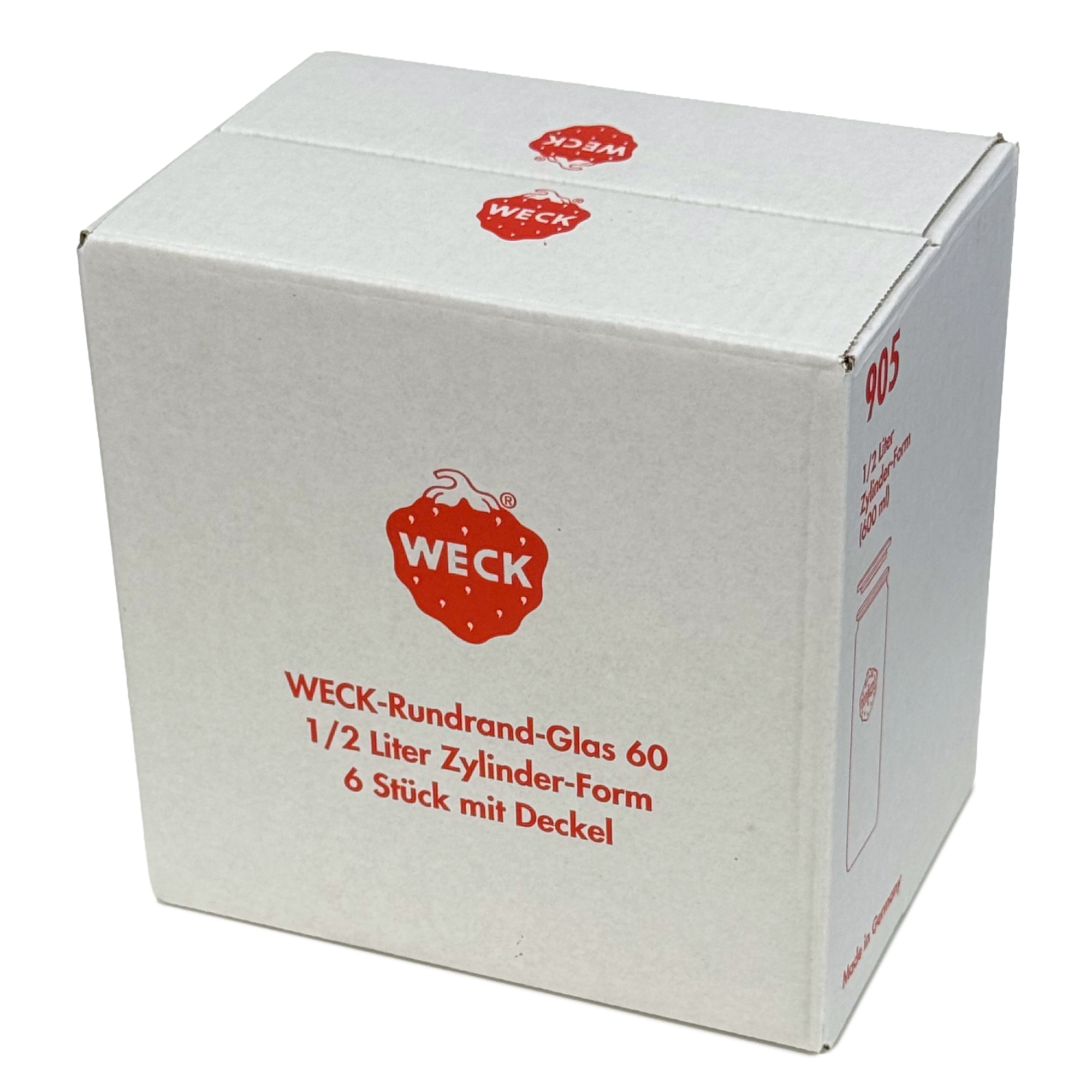 6x 600 ml WECK cilindar staklena tegla sa staklenim poklopcem RR 60