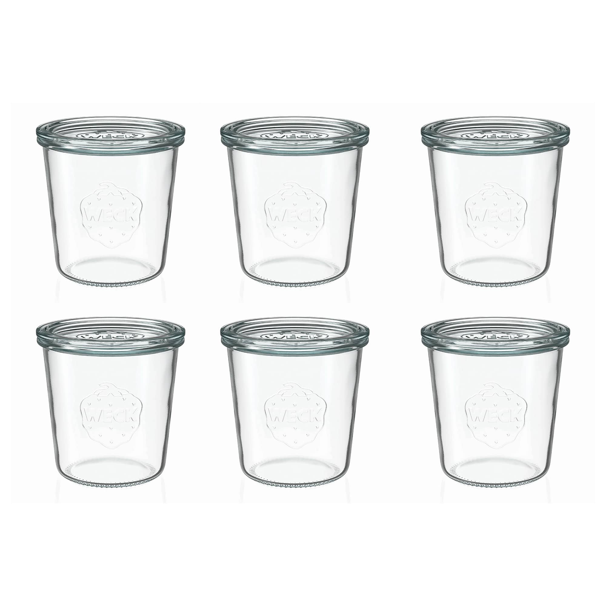 6x 580 ml WECK staklenka za preokretanje sa staklenim poklopcem RR 100