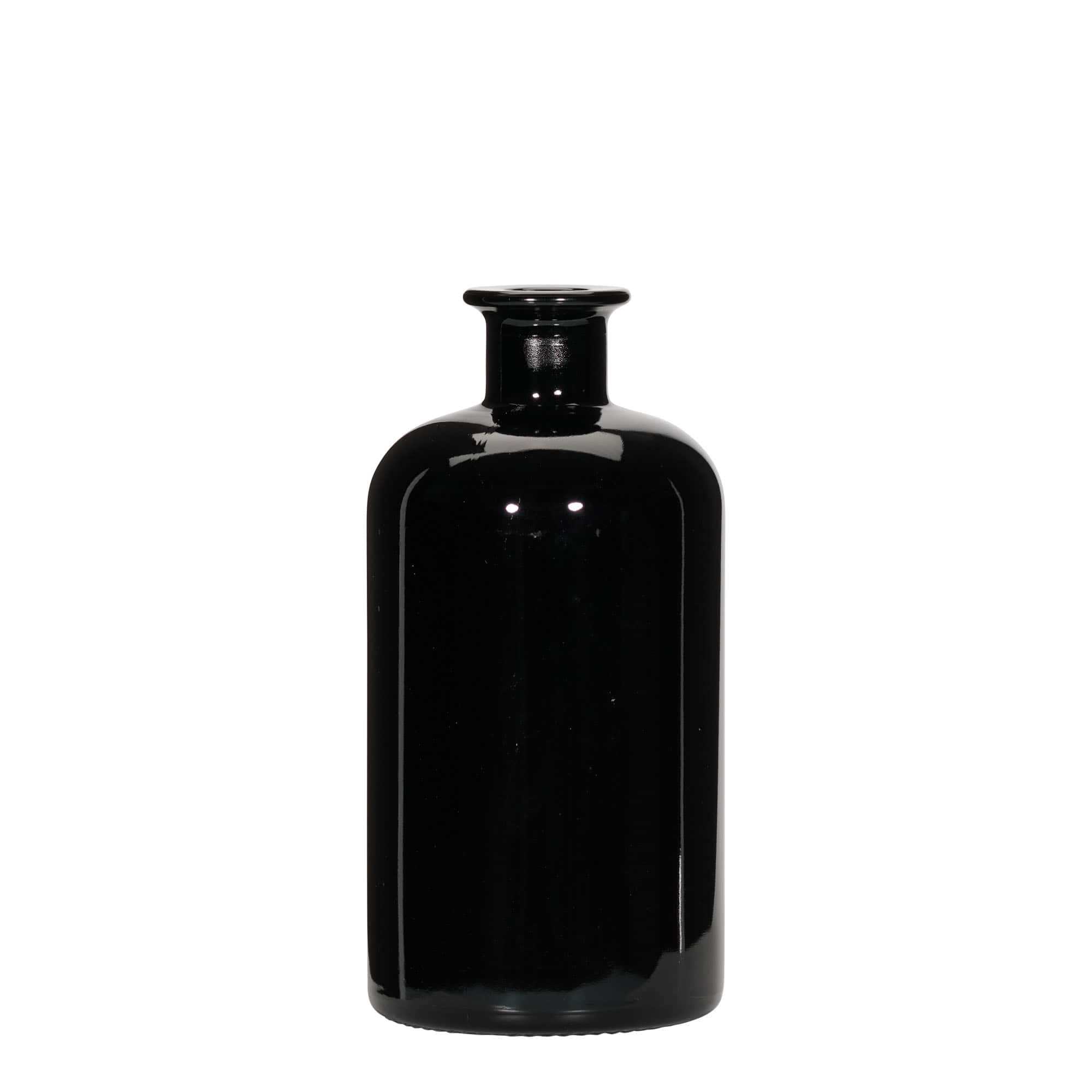 Staklena apotekarska flaša 500 ml, crna, otvor: Pluto Staklena apotekarska flaša 500 ml, crna, otvor: Pluto