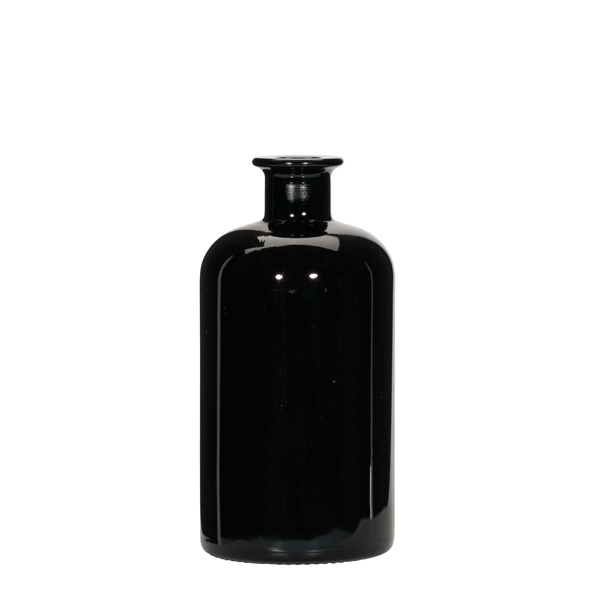 500 ml staklena boca apotekara, crna, otvor: pluta