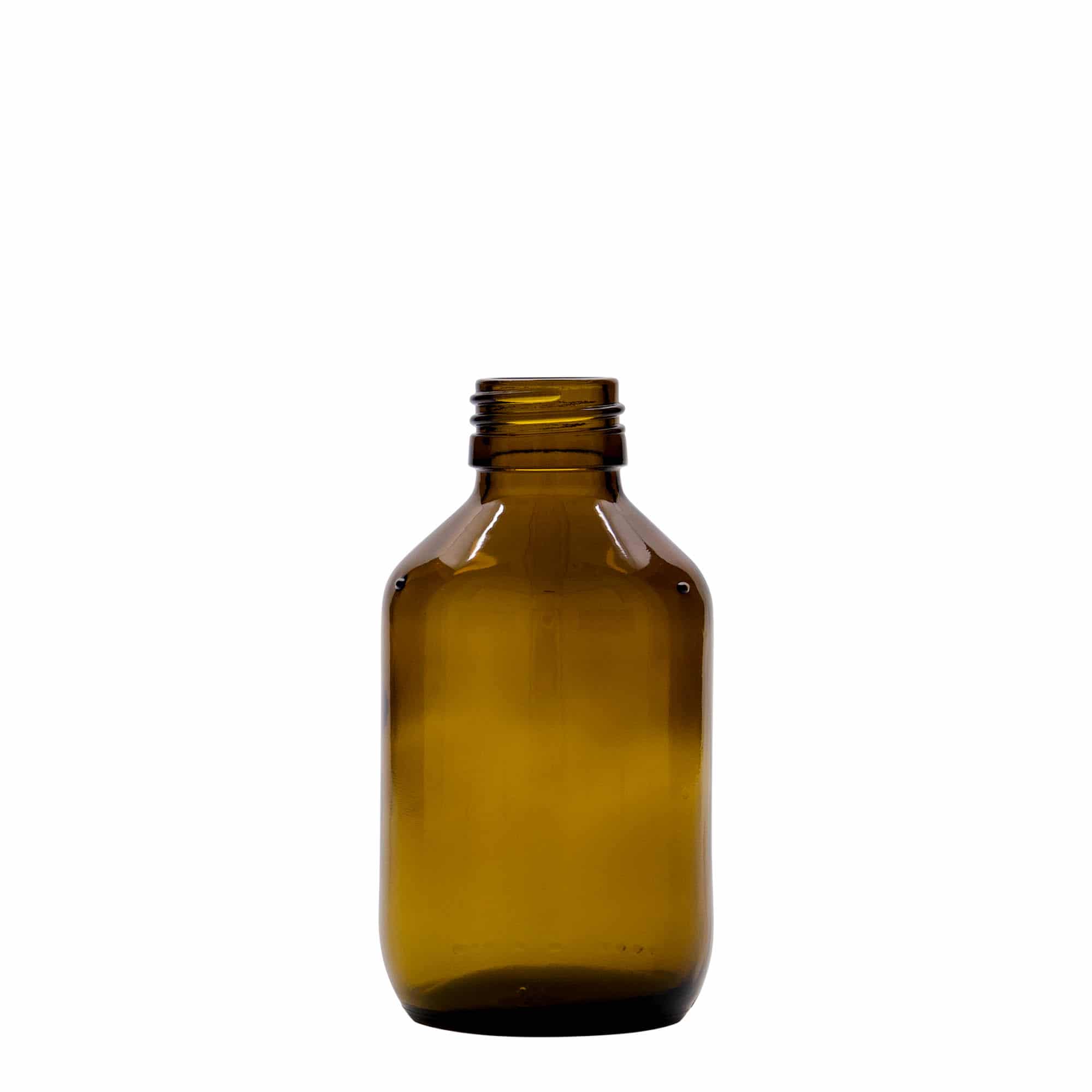 Medicinska flaša 150 ml, smeđa, staklo, otvor: PP 28 Medicinska flaša 150 ml, smeđa, staklo, otvor: PP 28