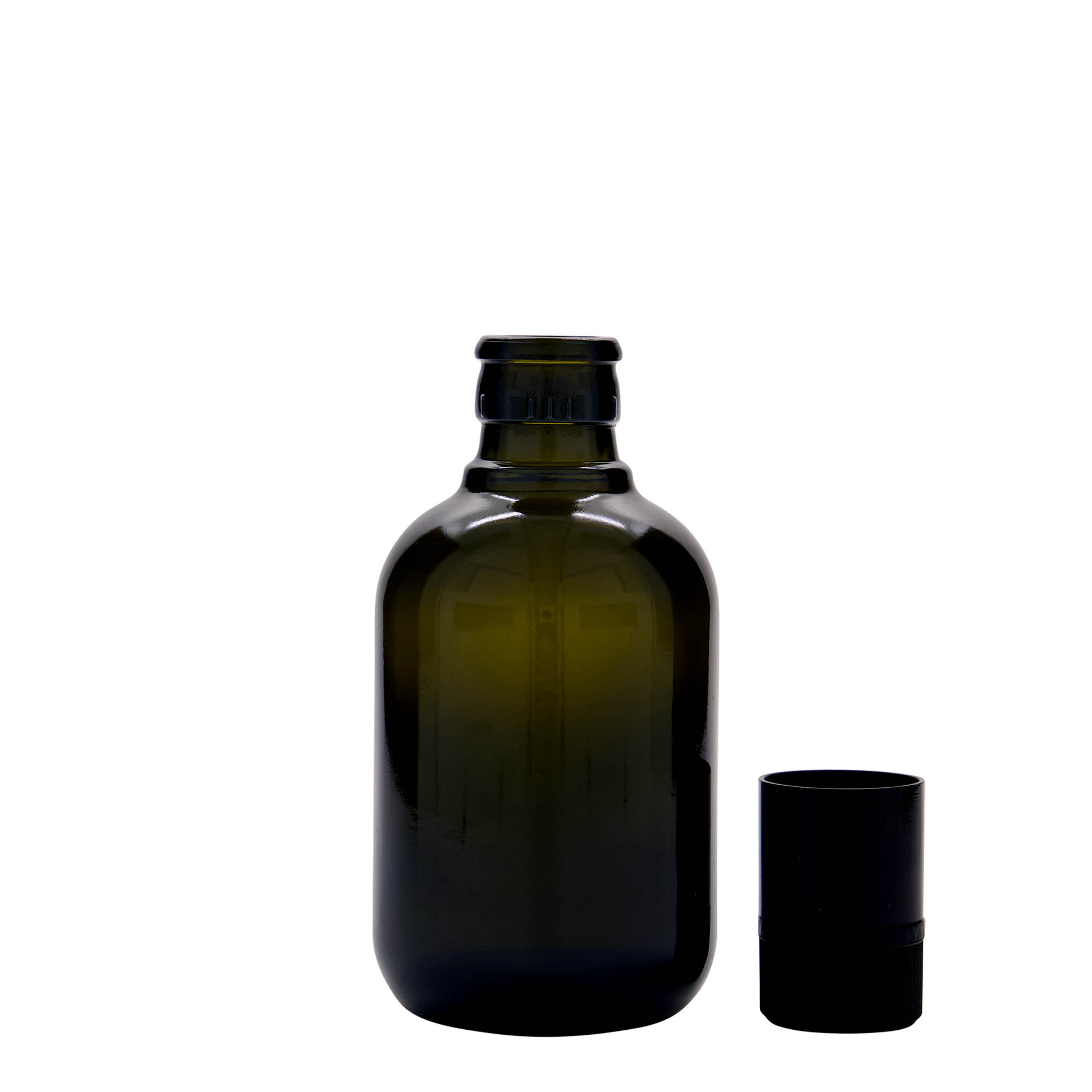 250 ml boca za sirće/ulje 'Biolio', staklo, antikno zelena, grlo: DOP