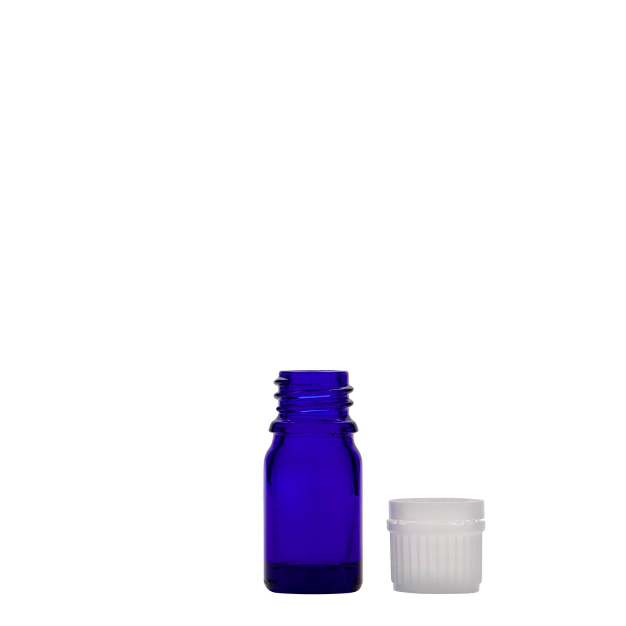 5 ml medicinska bočica, staklo, kraljevski plava, grlo: DIN 18 5 ml medicinska bočica, staklo, kraljevski plava, grlo: DIN 18