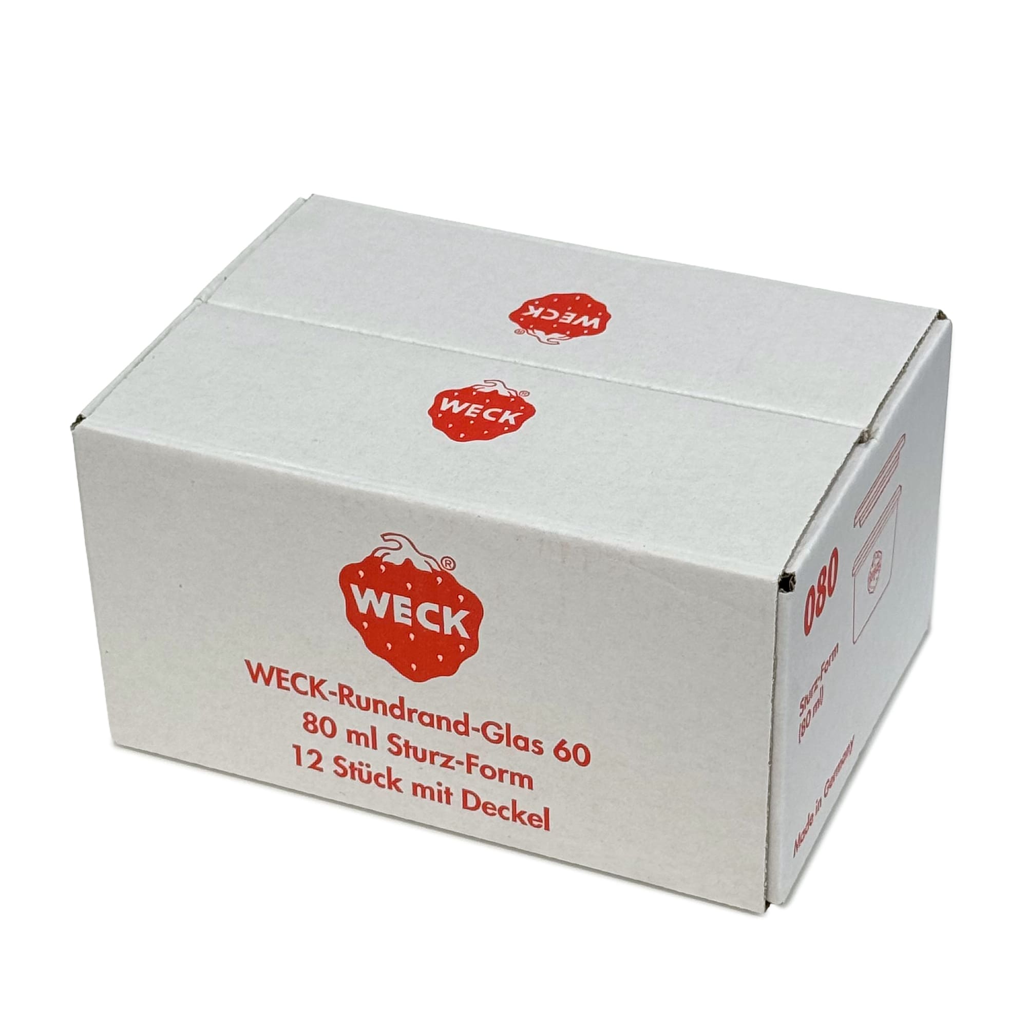 12x 80 ml WECK staklenka za preokretanje sa staklenim poklopcem RR 60