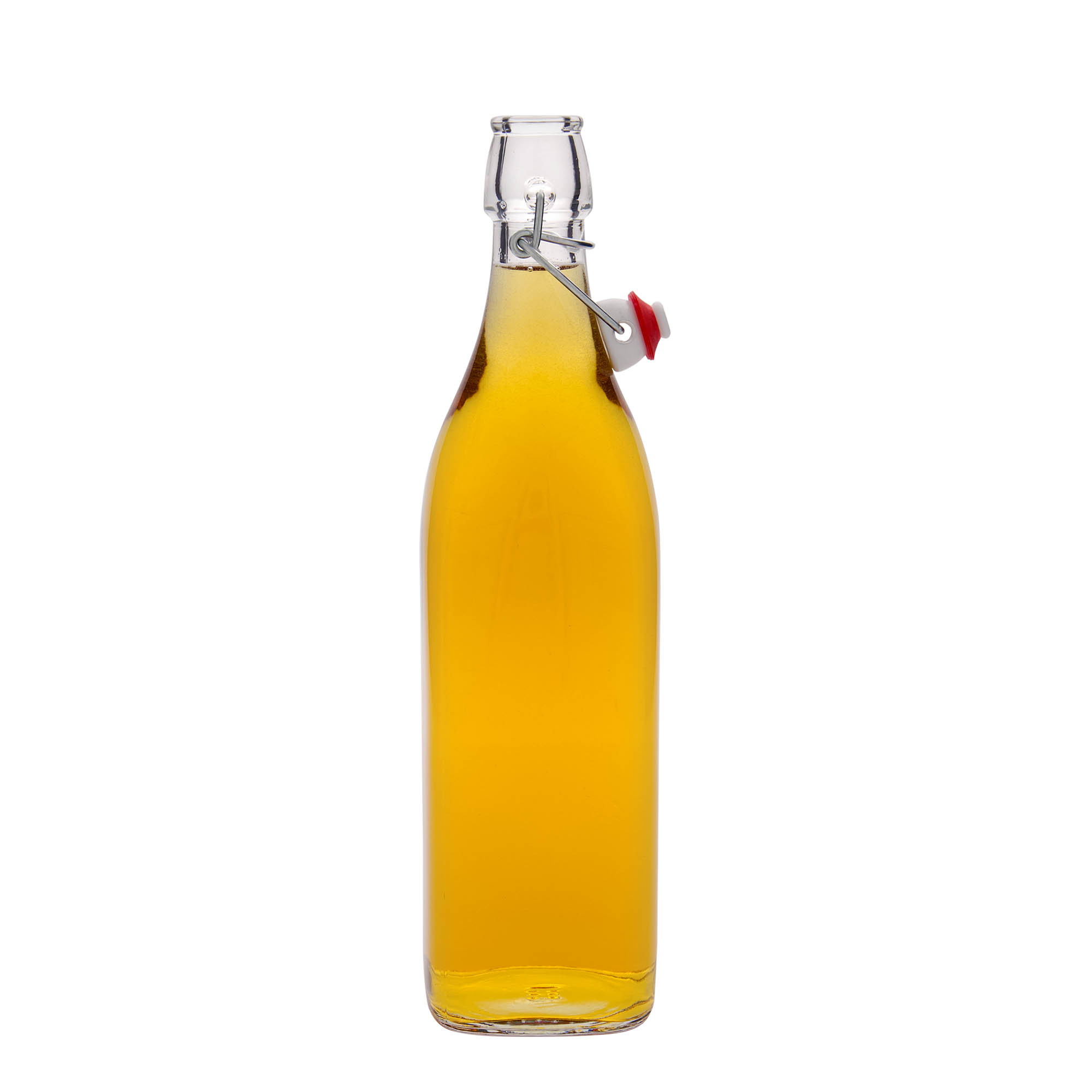 1.000 ml staklena boca „Swing, kvadratna, grlo: zatvarač sa kopčom“