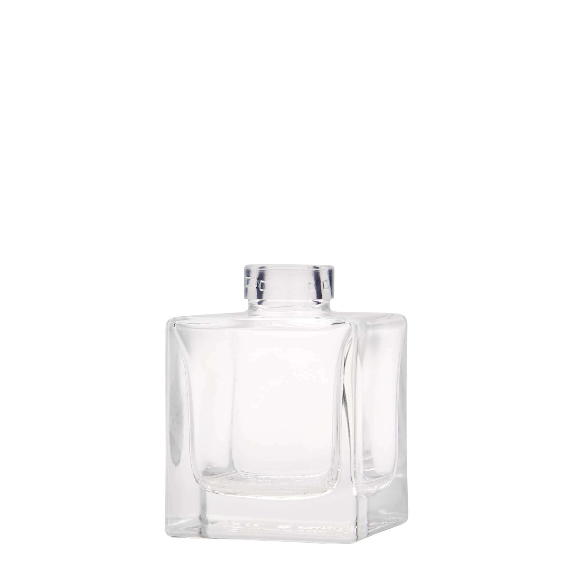100 ml staklena boca 'Cube', kvadratna, grlo: plut
